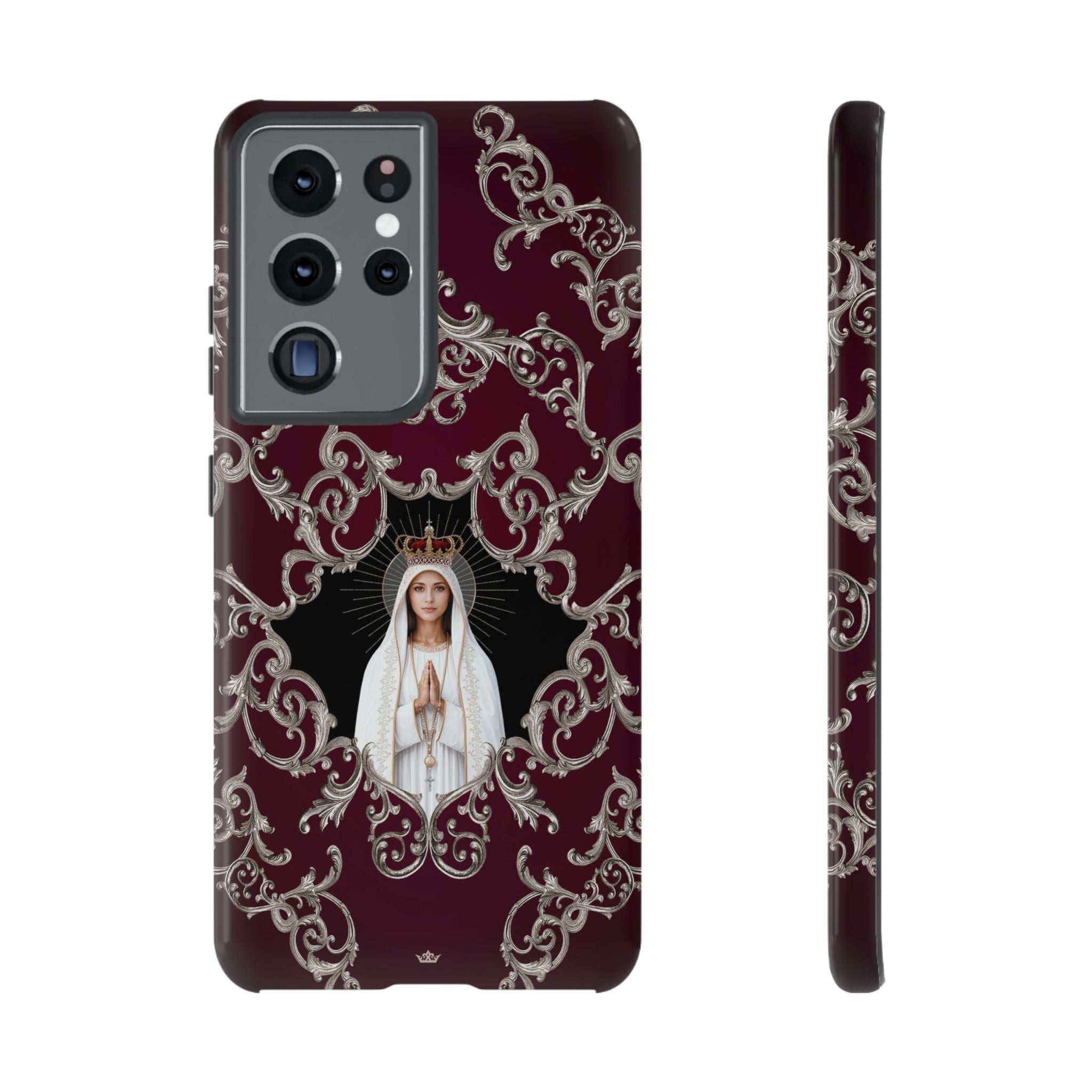 Our Lady of Fatima Hard Phone Case (Baroque Mahogany) - Venxara