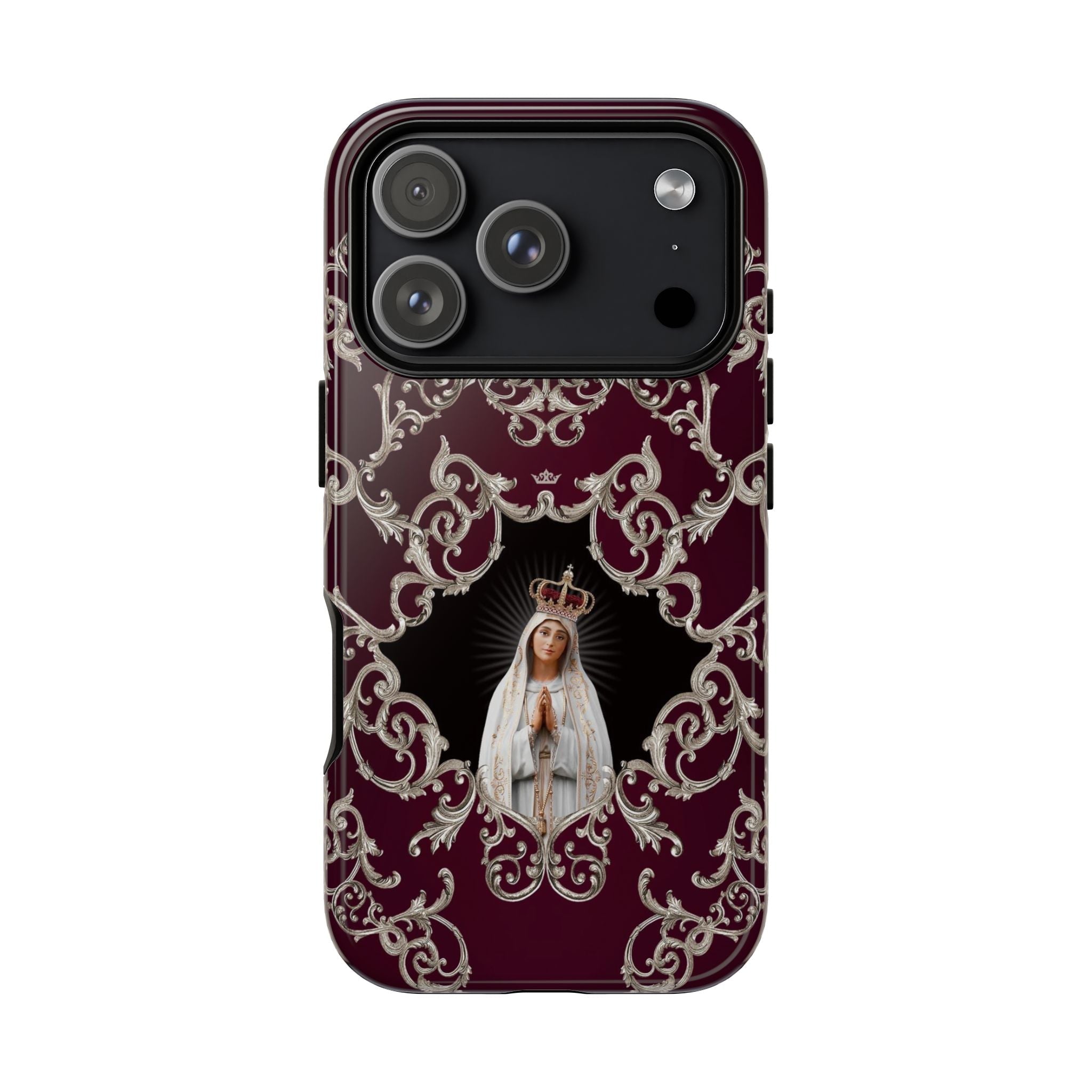 Our Lady of Fatima Hard Phone Case (Baroque Mahogany) - VENXARA