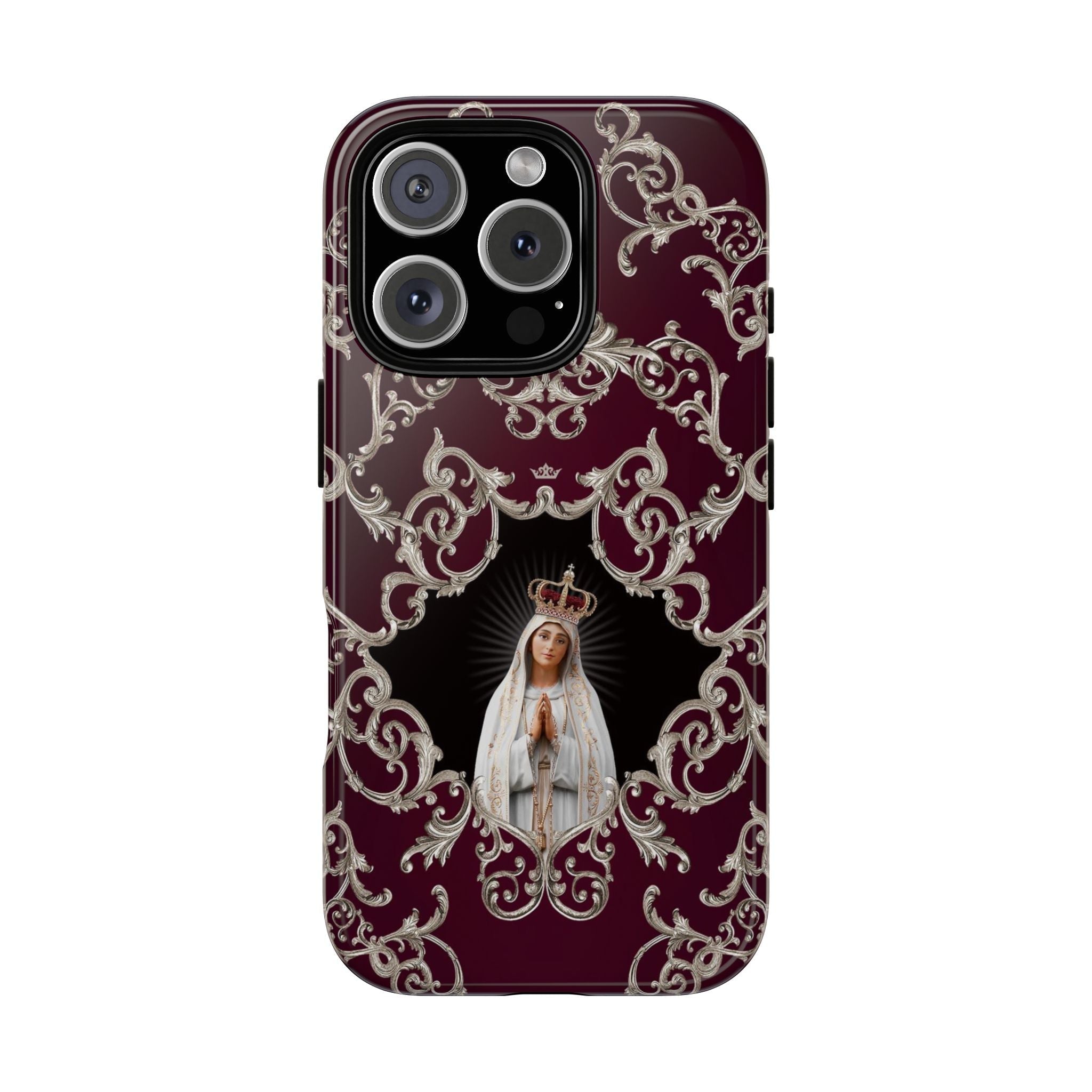 Our Lady of Fatima Hard Phone Case (Baroque Mahogany) - VENXARA