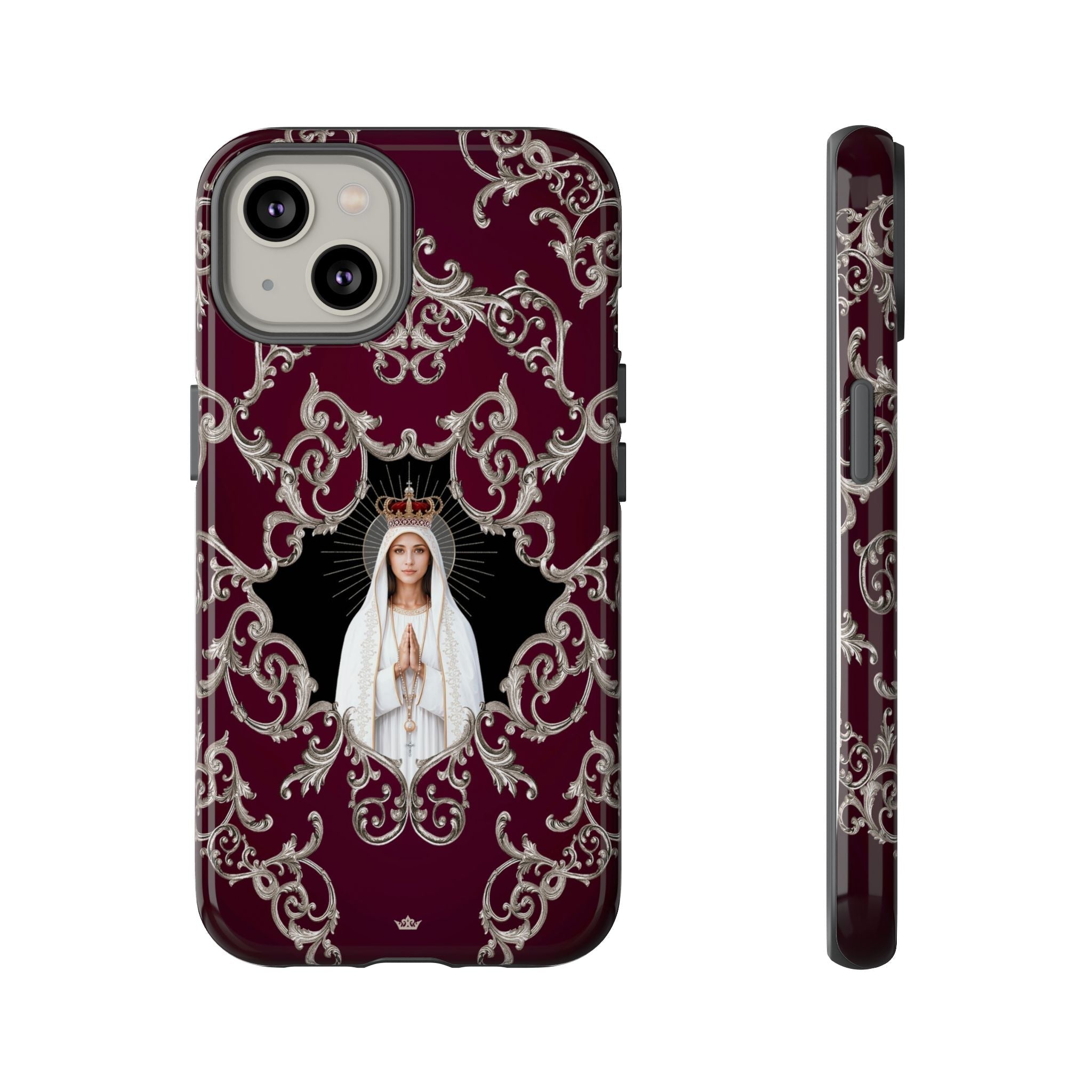 Our Lady of Fatima Hard Phone Case (Baroque Mahogany) - Venxara