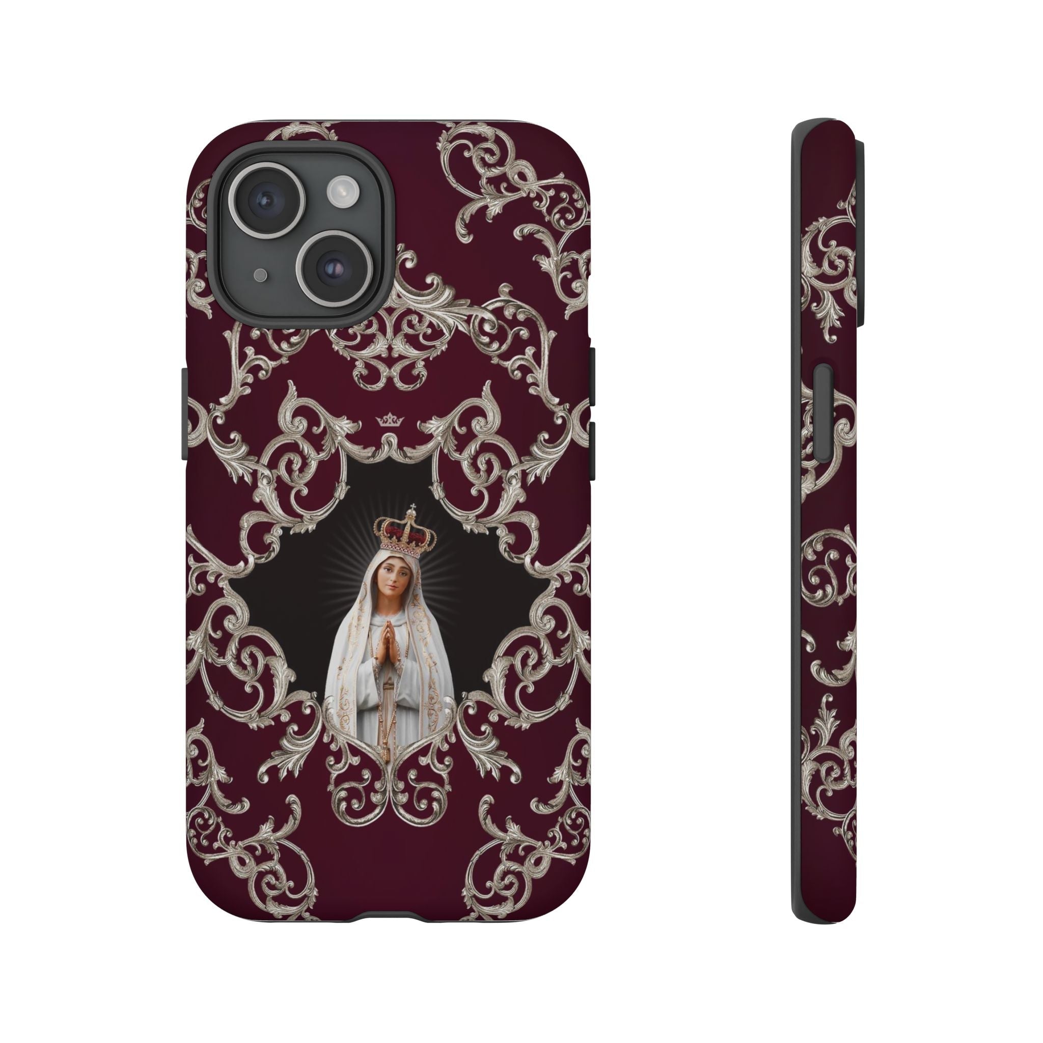 Our Lady of Fatima Hard Phone Case (Baroque Mahogany) - VENXARA