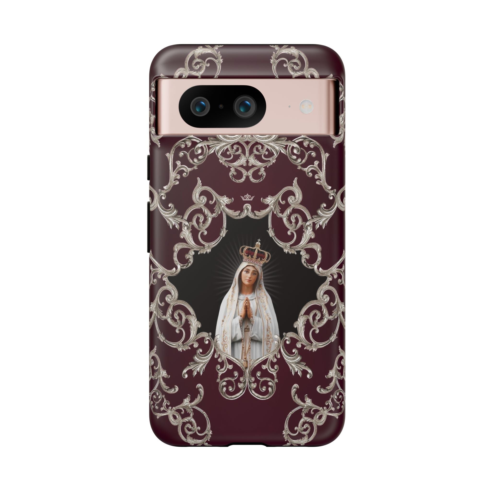 Our Lady of Fatima Hard Phone Case (Baroque Mahogany) - VENXARA
