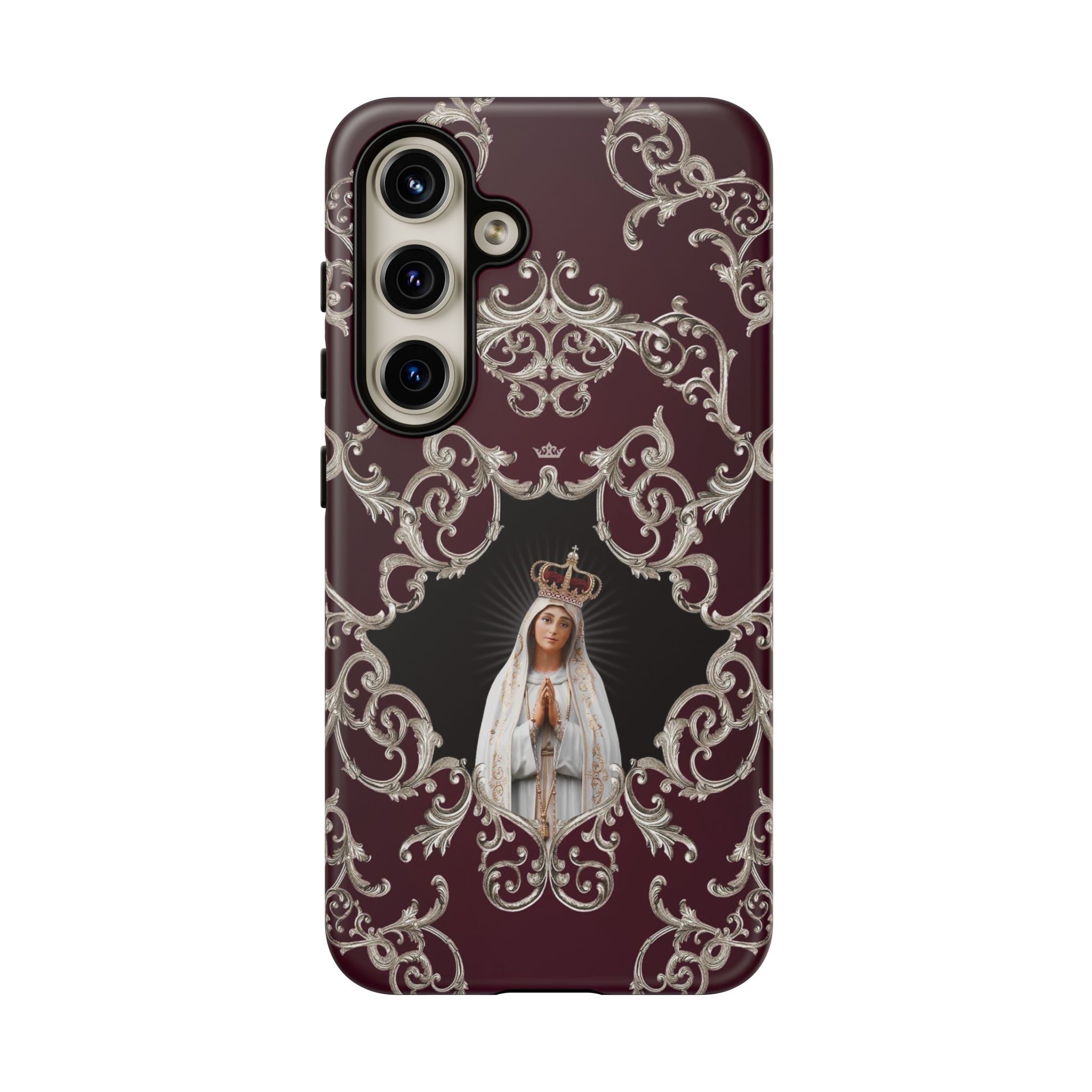 Our Lady of Fatima Hard Phone Case (Baroque Mahogany) - VENXARA