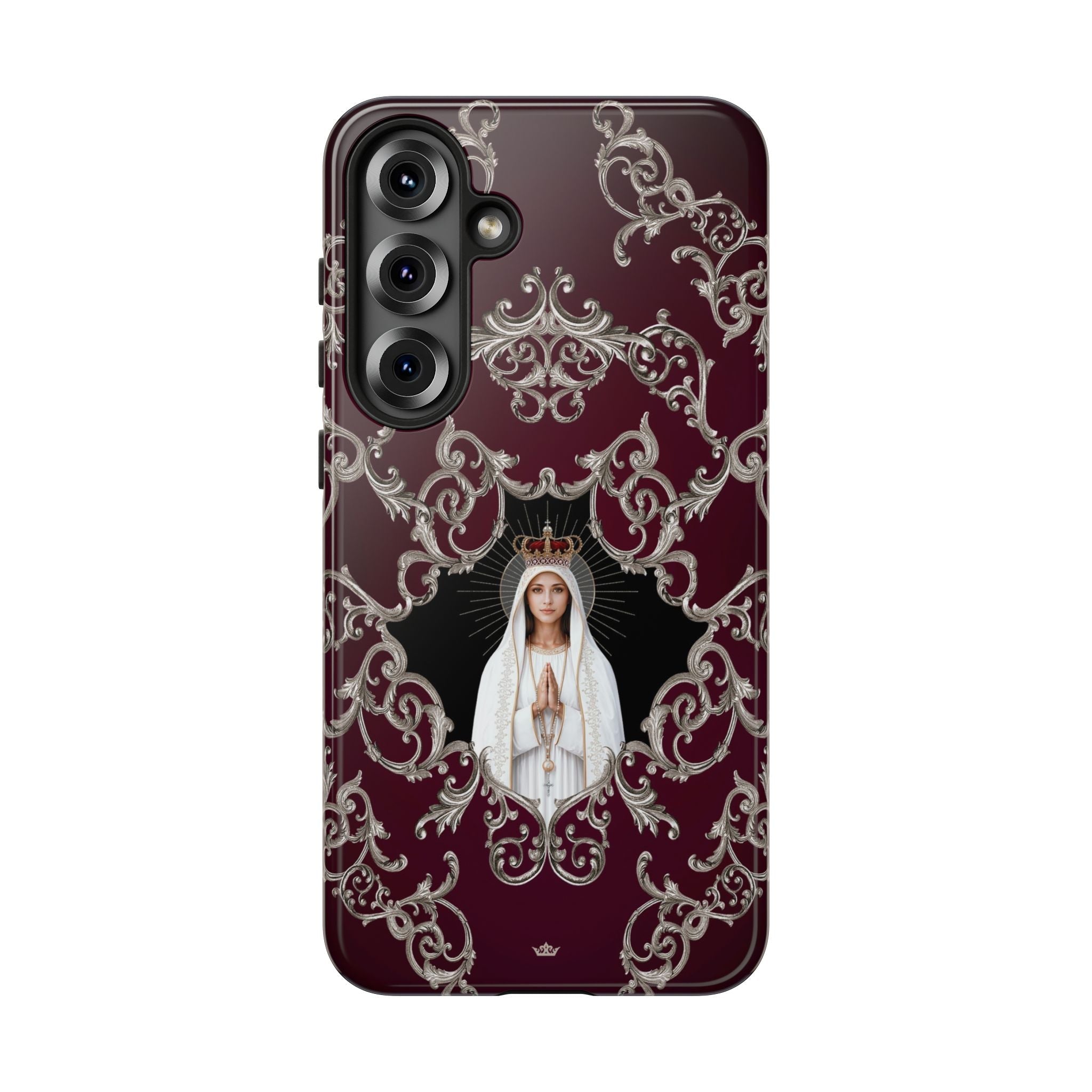 Our Lady of Fatima Hard Phone Case (Baroque Mahogany) - Venxara