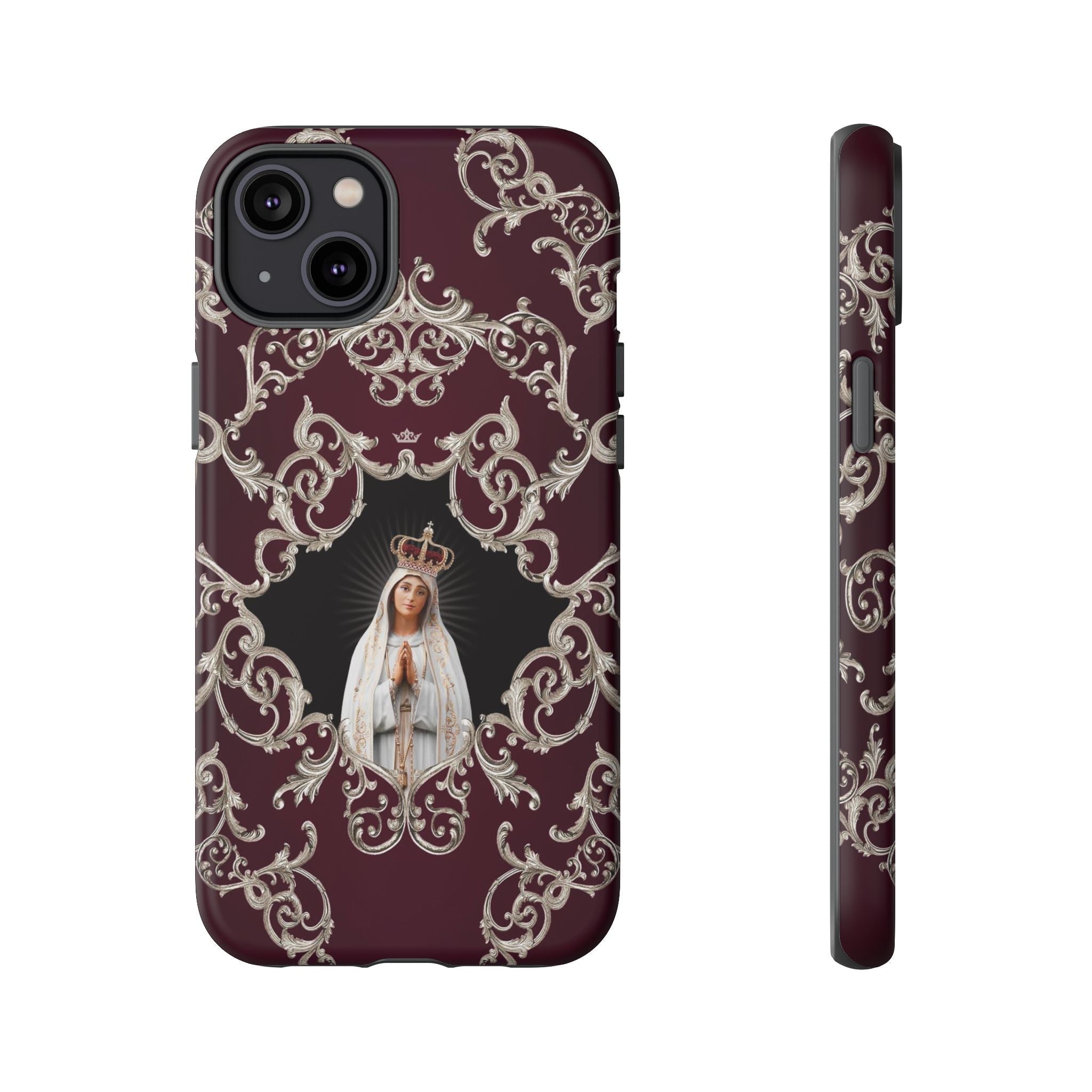Our Lady of Fatima Hard Phone Case (Baroque Mahogany) - VENXARA