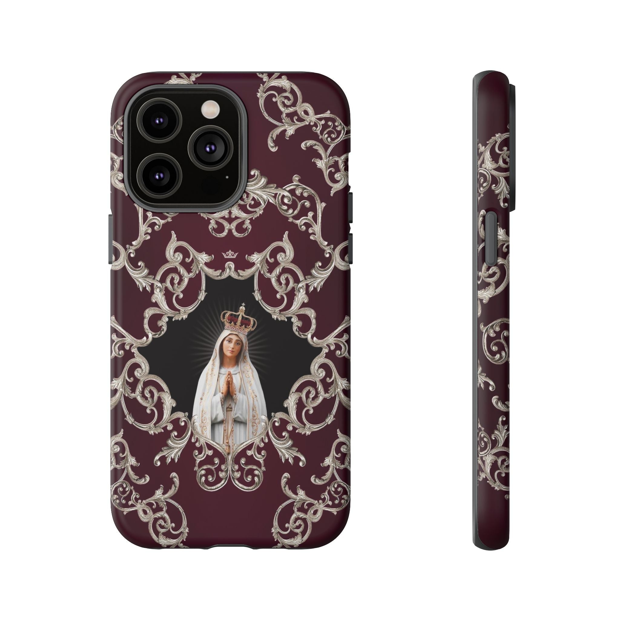 Our Lady of Fatima Hard Phone Case (Baroque Mahogany) - VENXARA