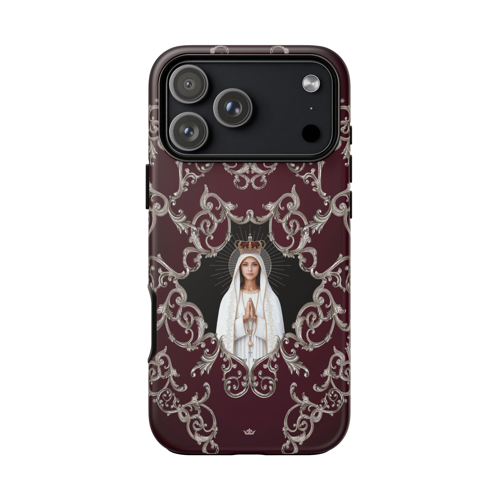 Our Lady of Fatima Hard Phone Case (Baroque Mahogany) - Venxara