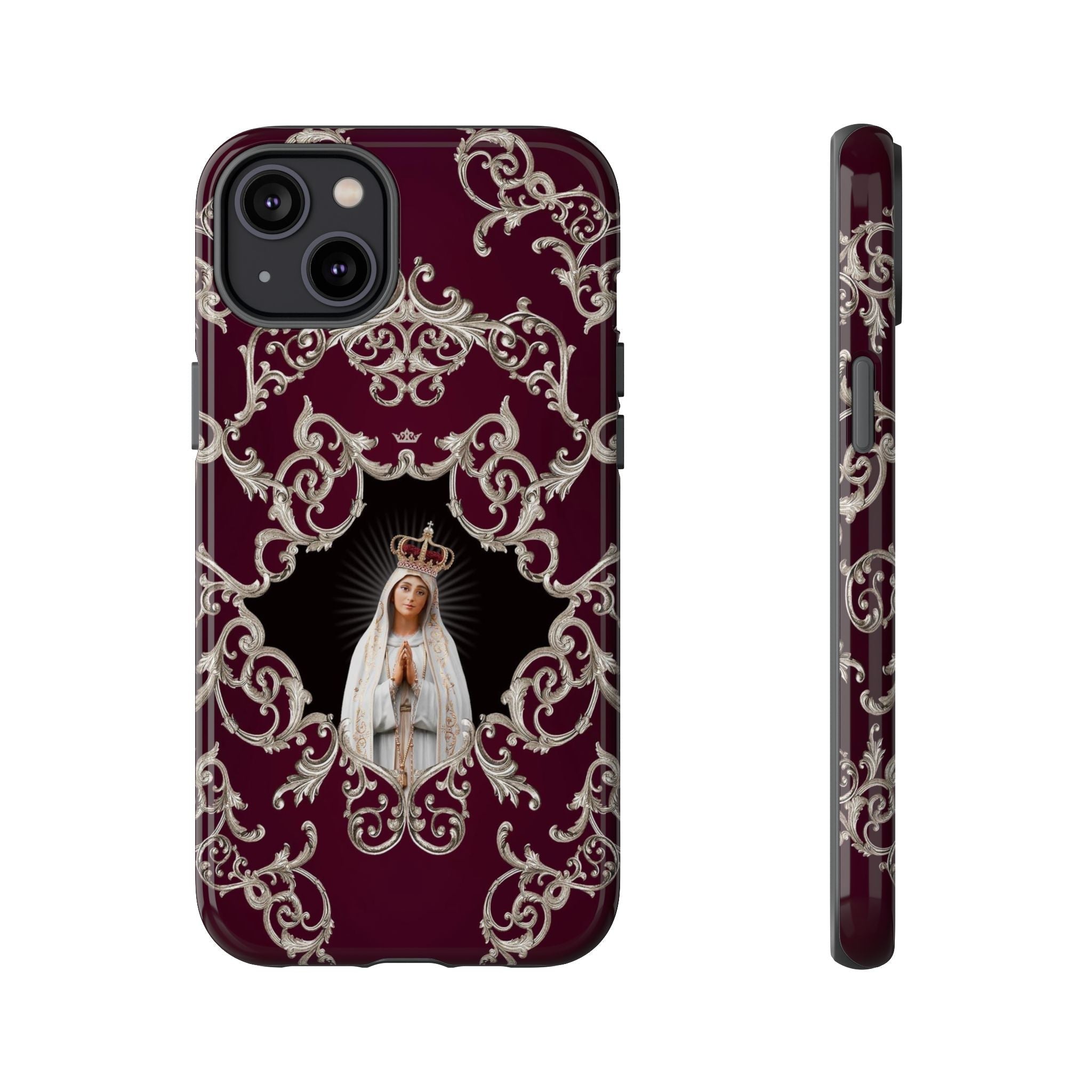 Our Lady of Fatima Hard Phone Case (Baroque Mahogany) - VENXARA