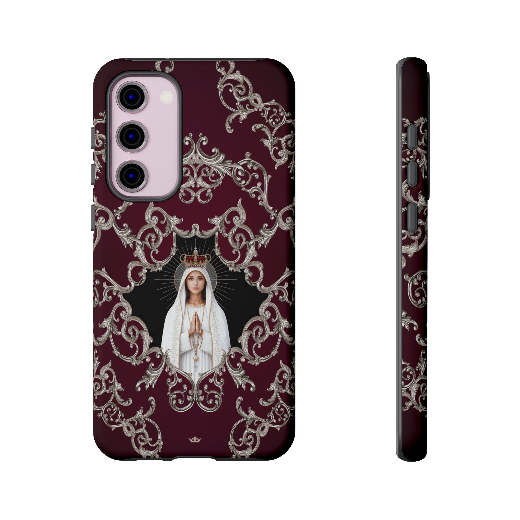 Our Lady of Fatima Hard Phone Case (Baroque Mahogany) - Venxara