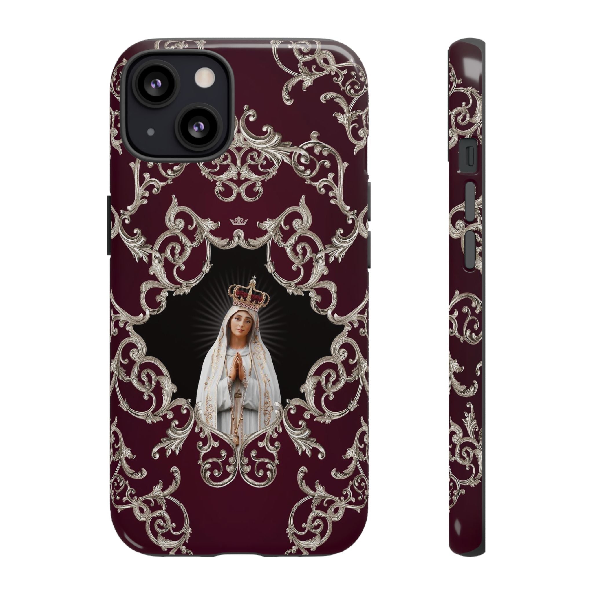Our Lady of Fatima Hard Phone Case (Baroque Mahogany) - VENXARA