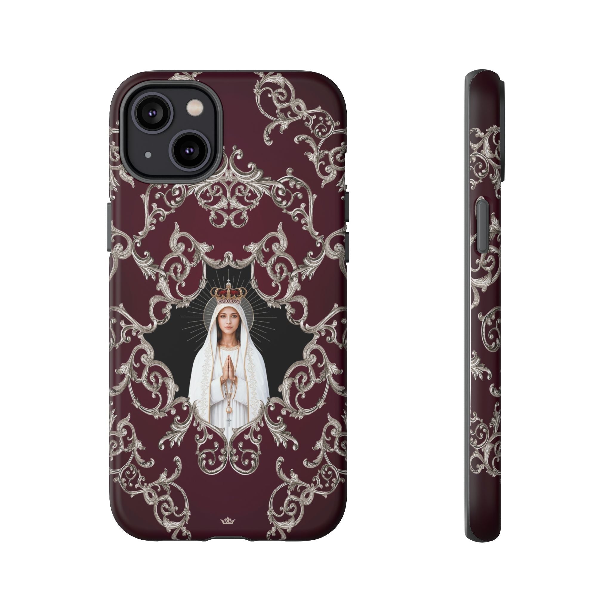 Our Lady of Fatima Hard Phone Case (Baroque Mahogany) - Venxara