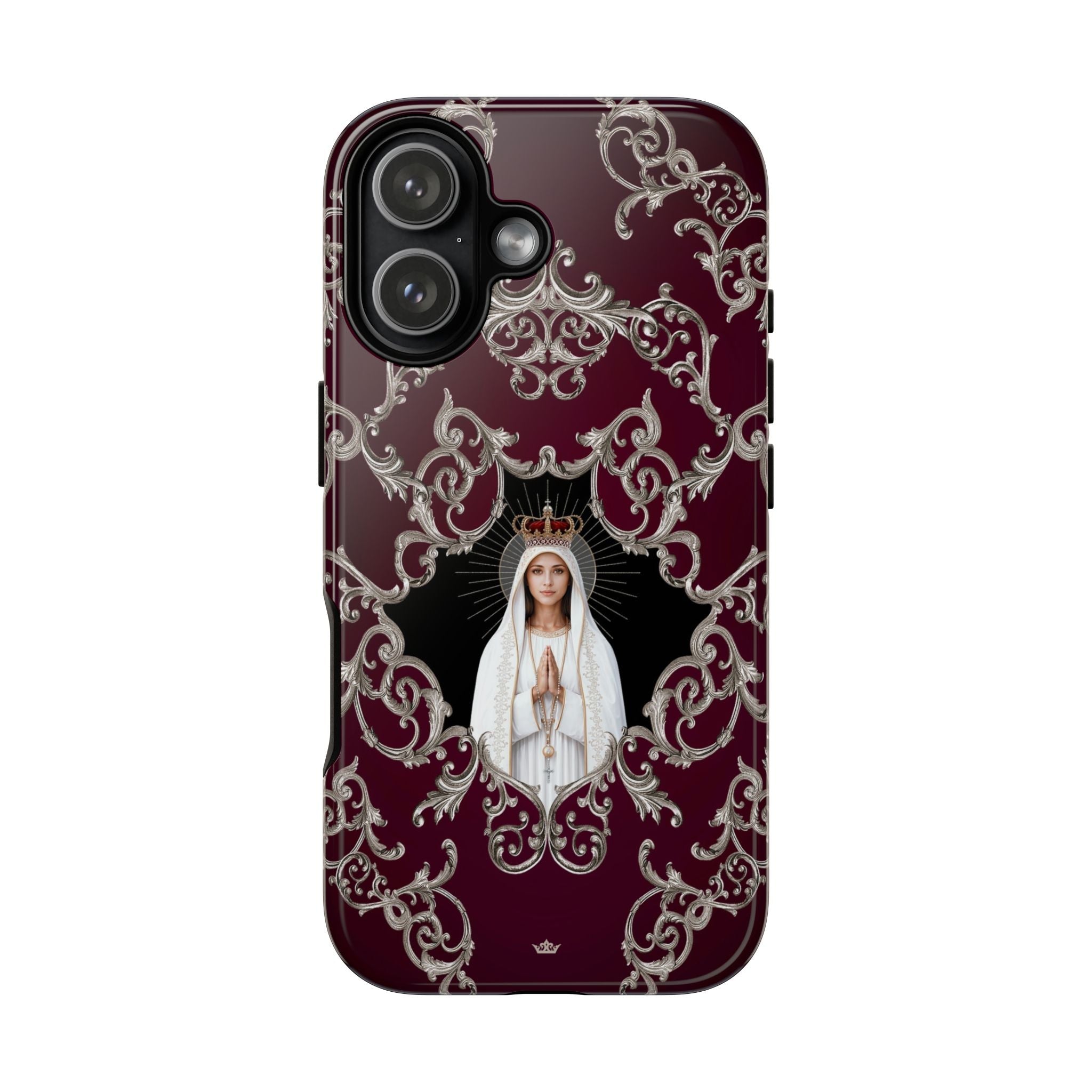 Our Lady of Fatima Hard Phone Case (Baroque Mahogany) - Venxara