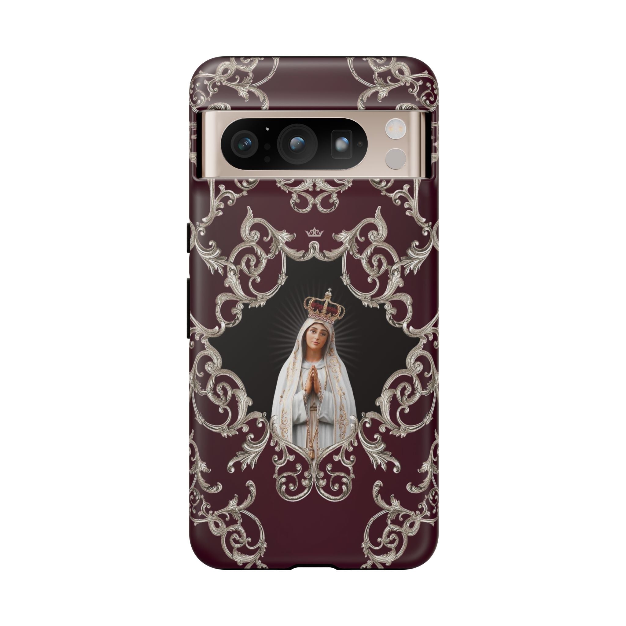 Our Lady of Fatima Hard Phone Case (Baroque Mahogany) - VENXARA
