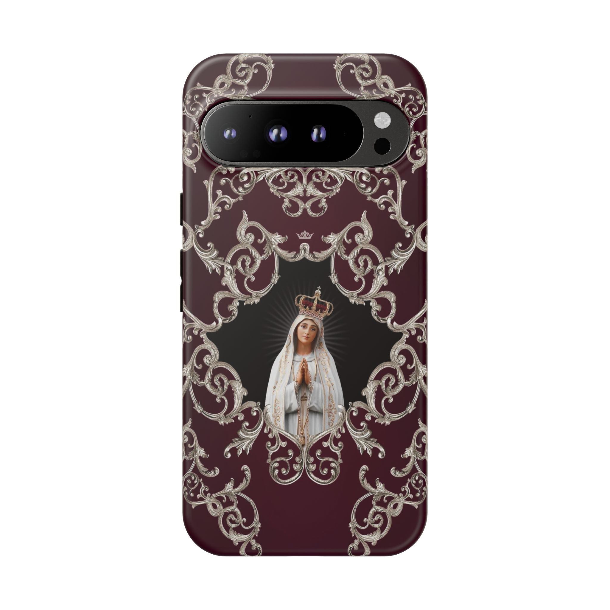 Our Lady of Fatima Hard Phone Case (Baroque Mahogany) - VENXARA