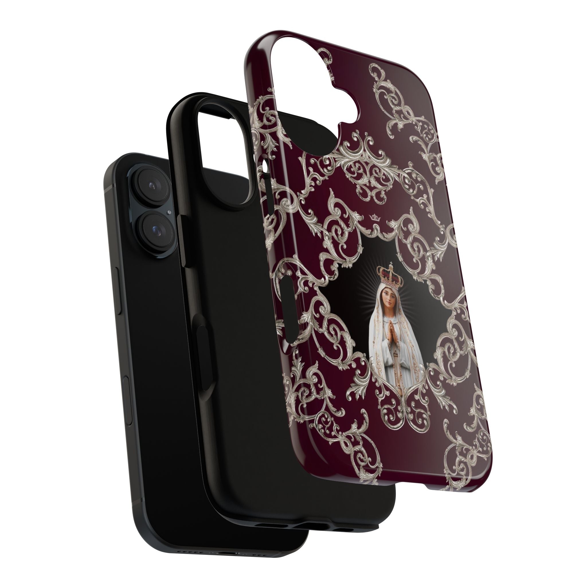 Our Lady of Fatima Hard Phone Case (Baroque Mahogany) - VENXARA