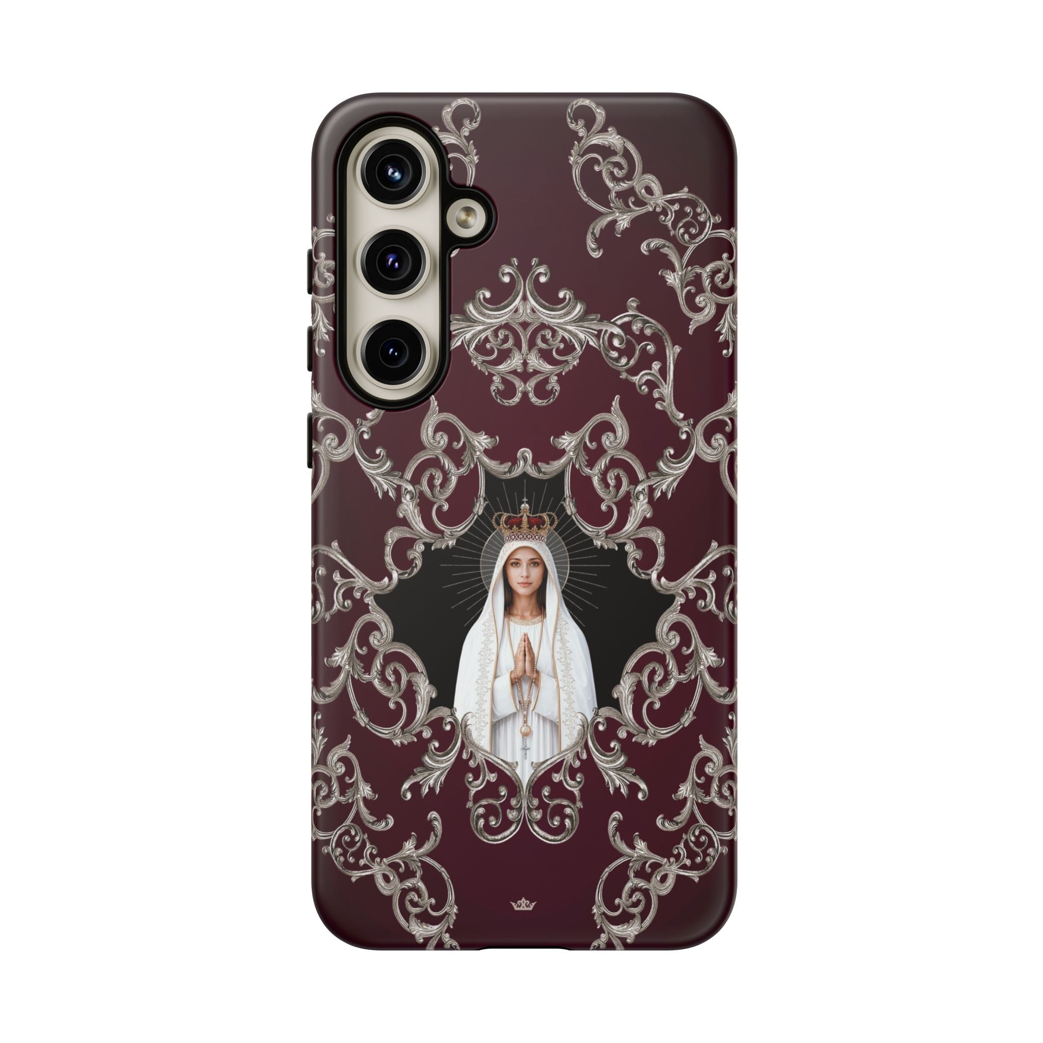 Our Lady of Fatima Hard Phone Case (Baroque Mahogany) - Venxara
