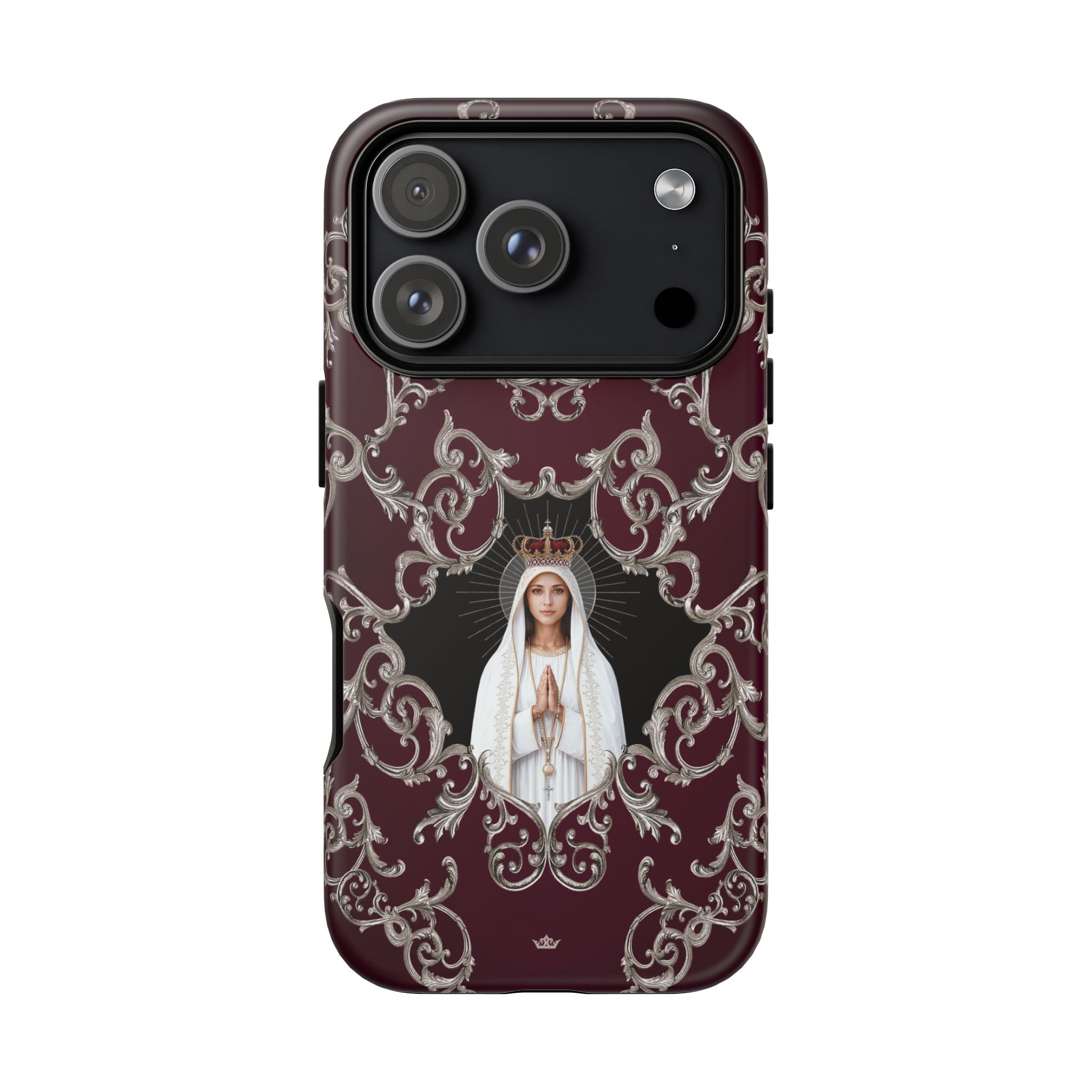 Our Lady of Fatima Hard Phone Case (Baroque Mahogany) - Venxara