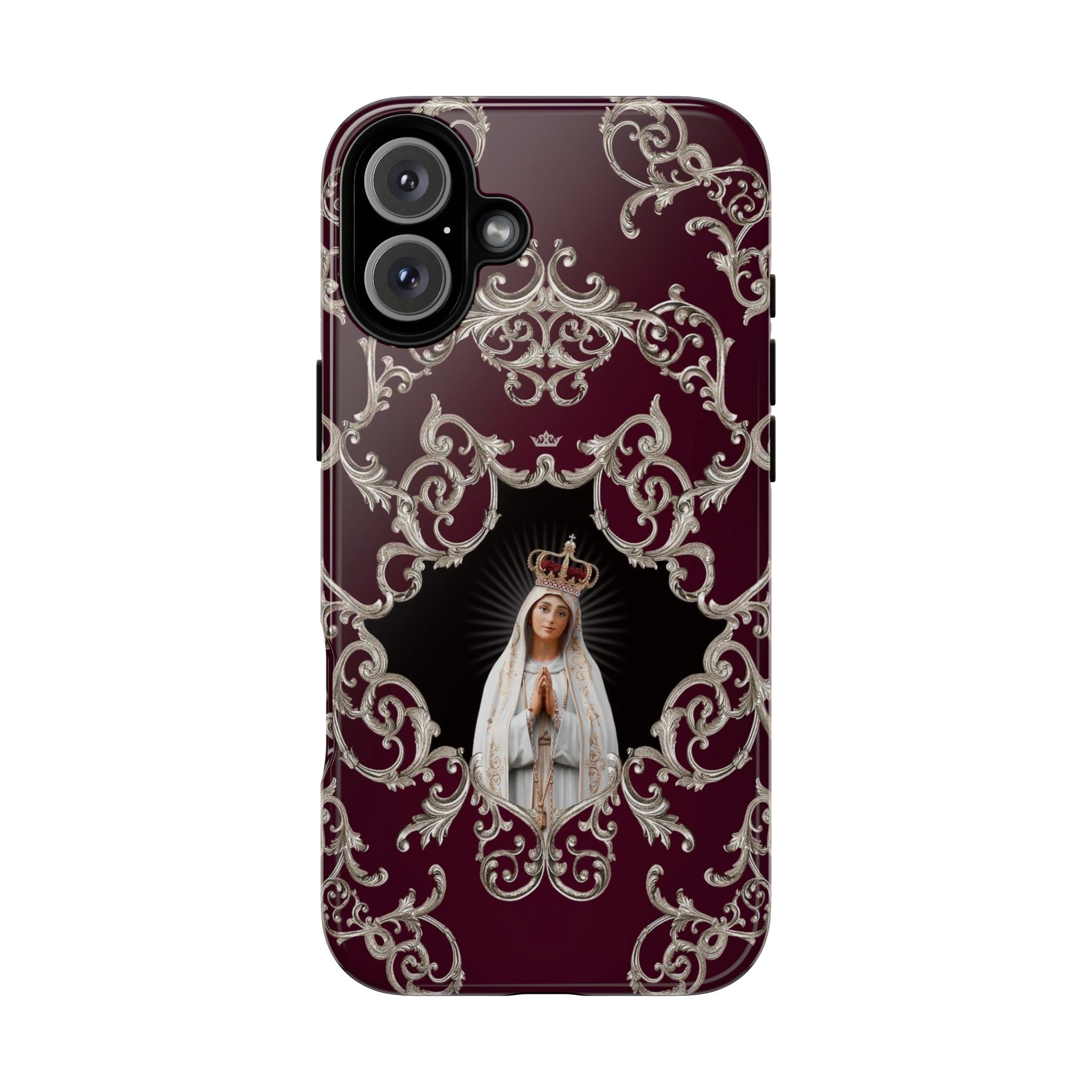 Our Lady of Fatima Hard Phone Case (Baroque Mahogany) - VENXARA