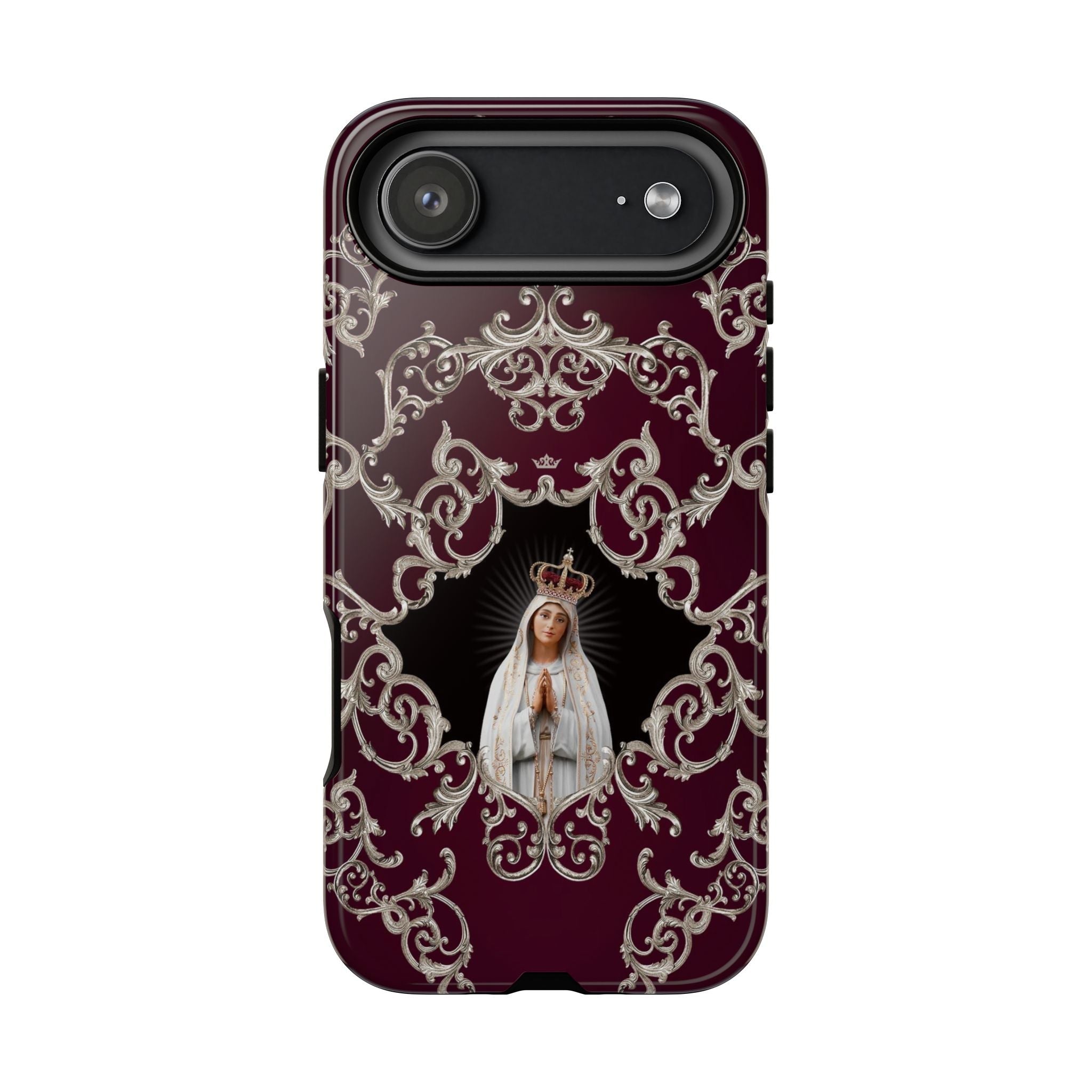 Our Lady of Fatima Hard Phone Case (Baroque Mahogany) - VENXARA
