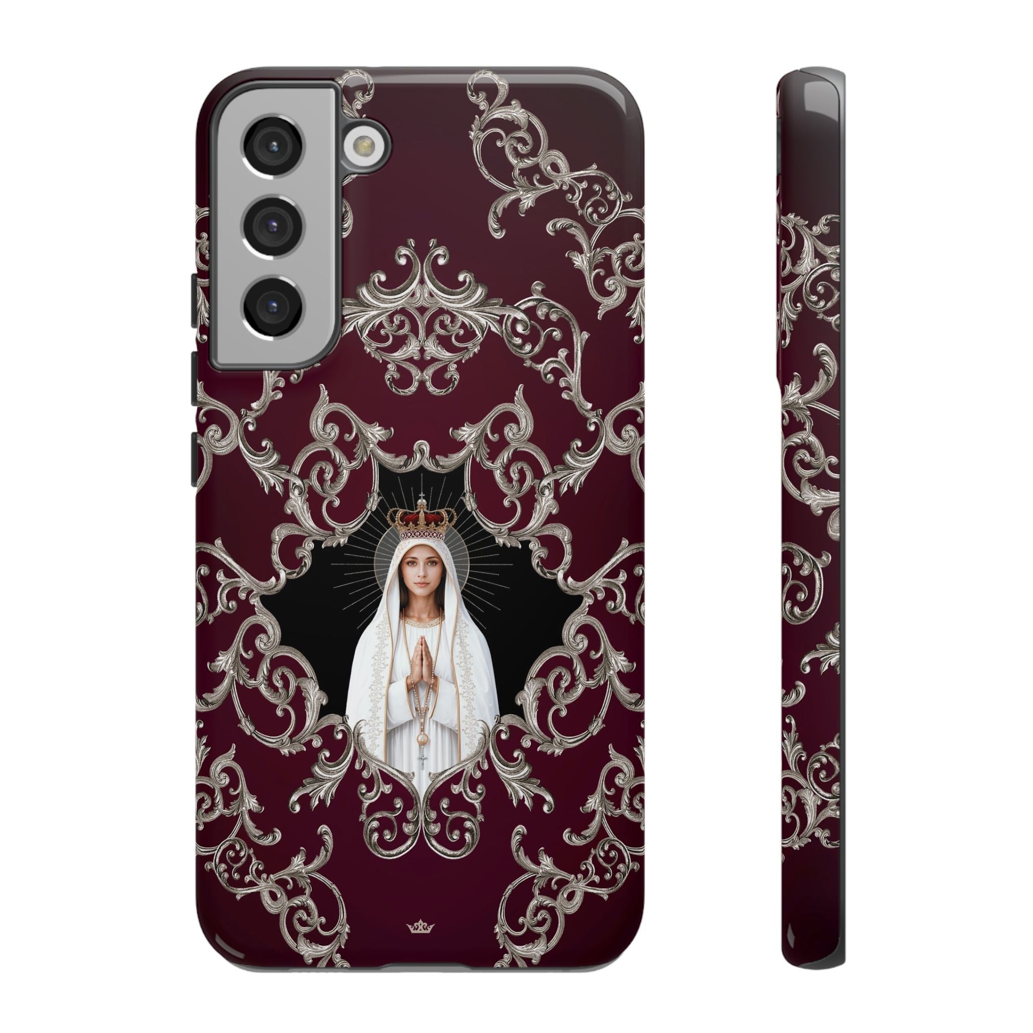 Our Lady of Fatima Hard Phone Case (Baroque Mahogany) - Venxara