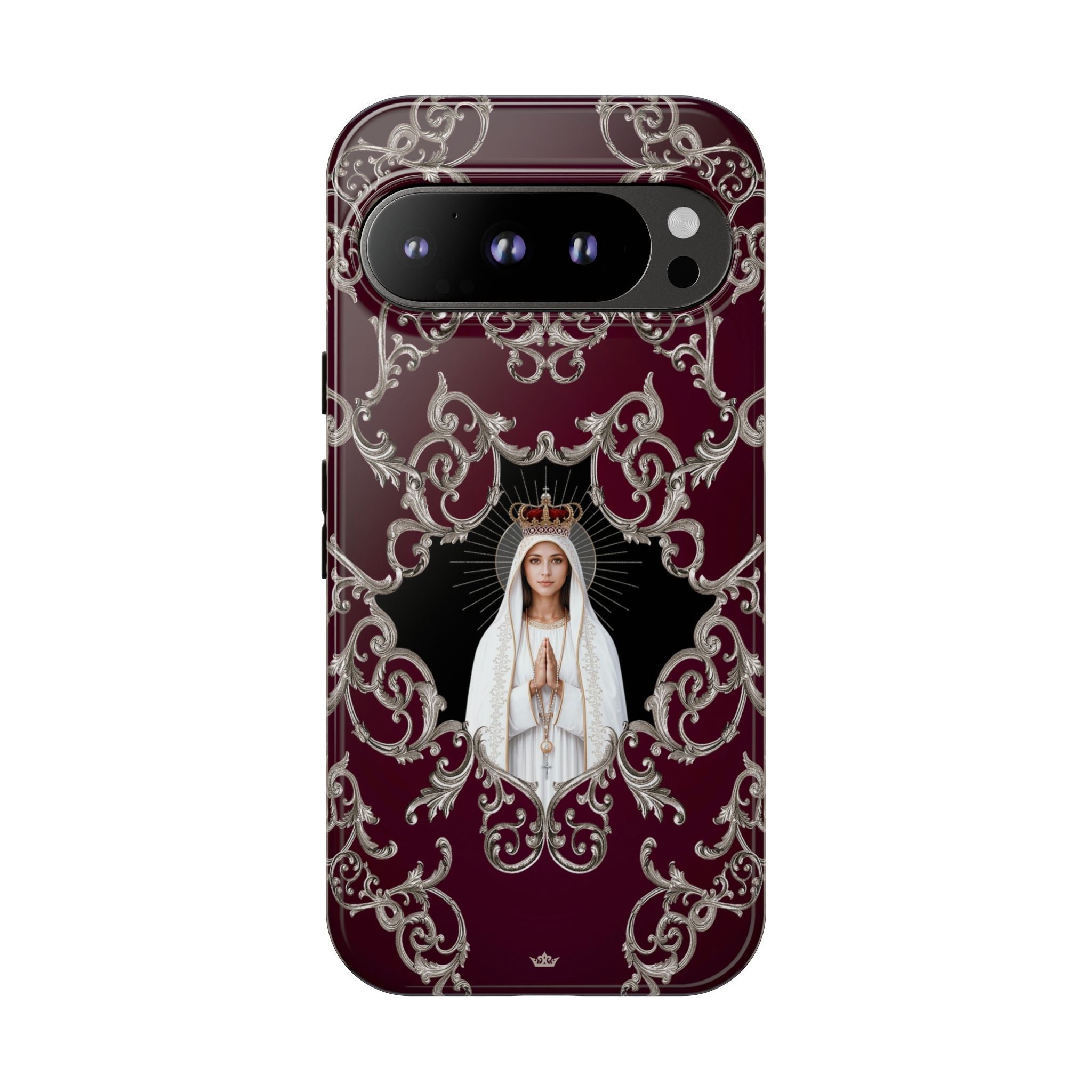 Our Lady of Fatima Hard Phone Case (Baroque Mahogany) - Venxara