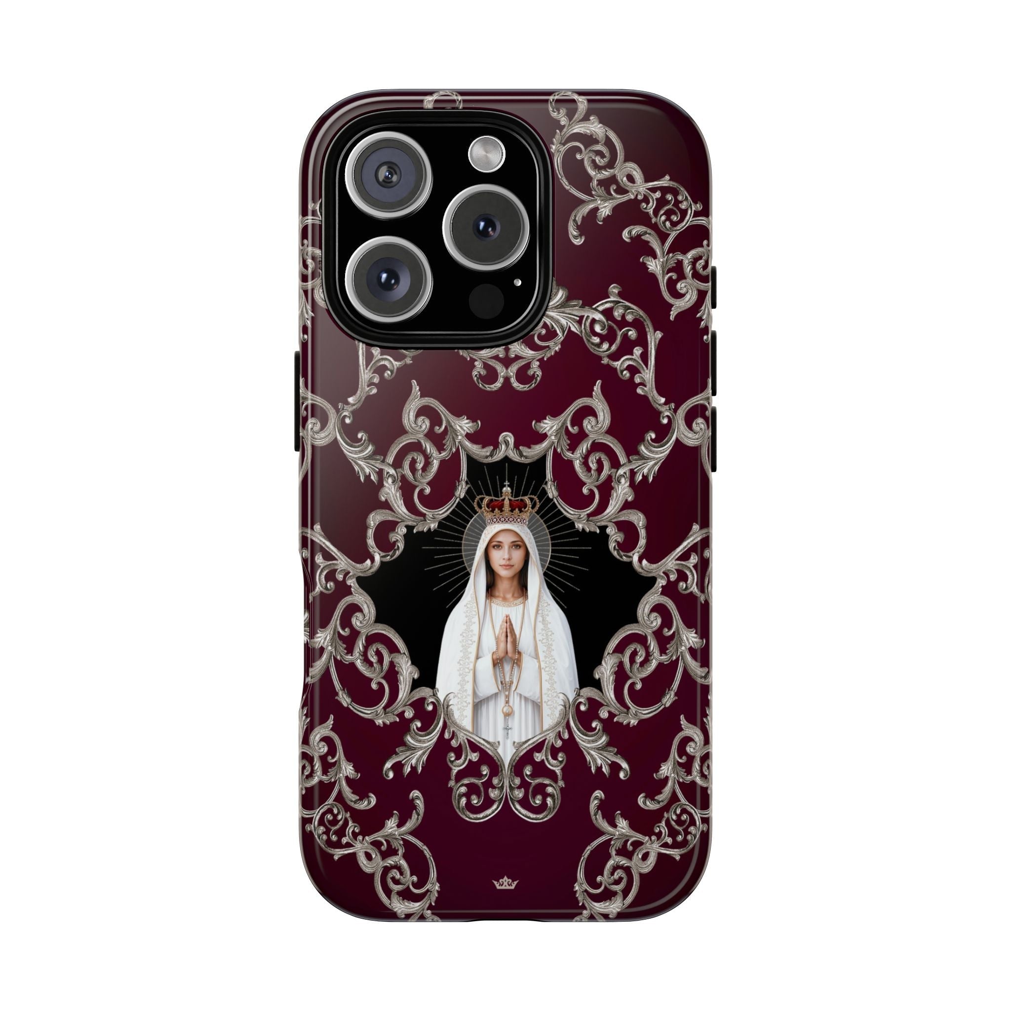 Our Lady of Fatima Hard Phone Case (Baroque Mahogany) - Venxara