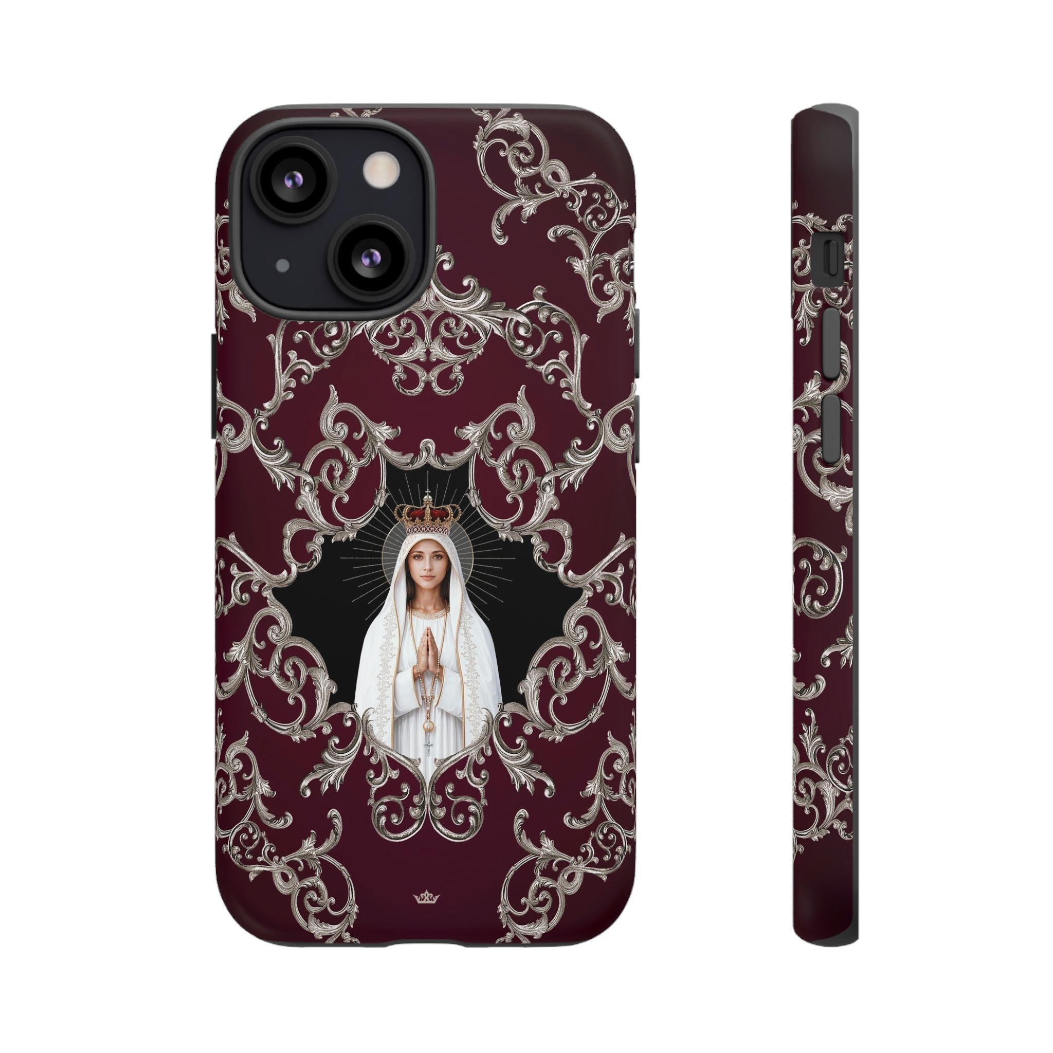 Our Lady of Fatima Hard Phone Case (Baroque Mahogany) - Venxara