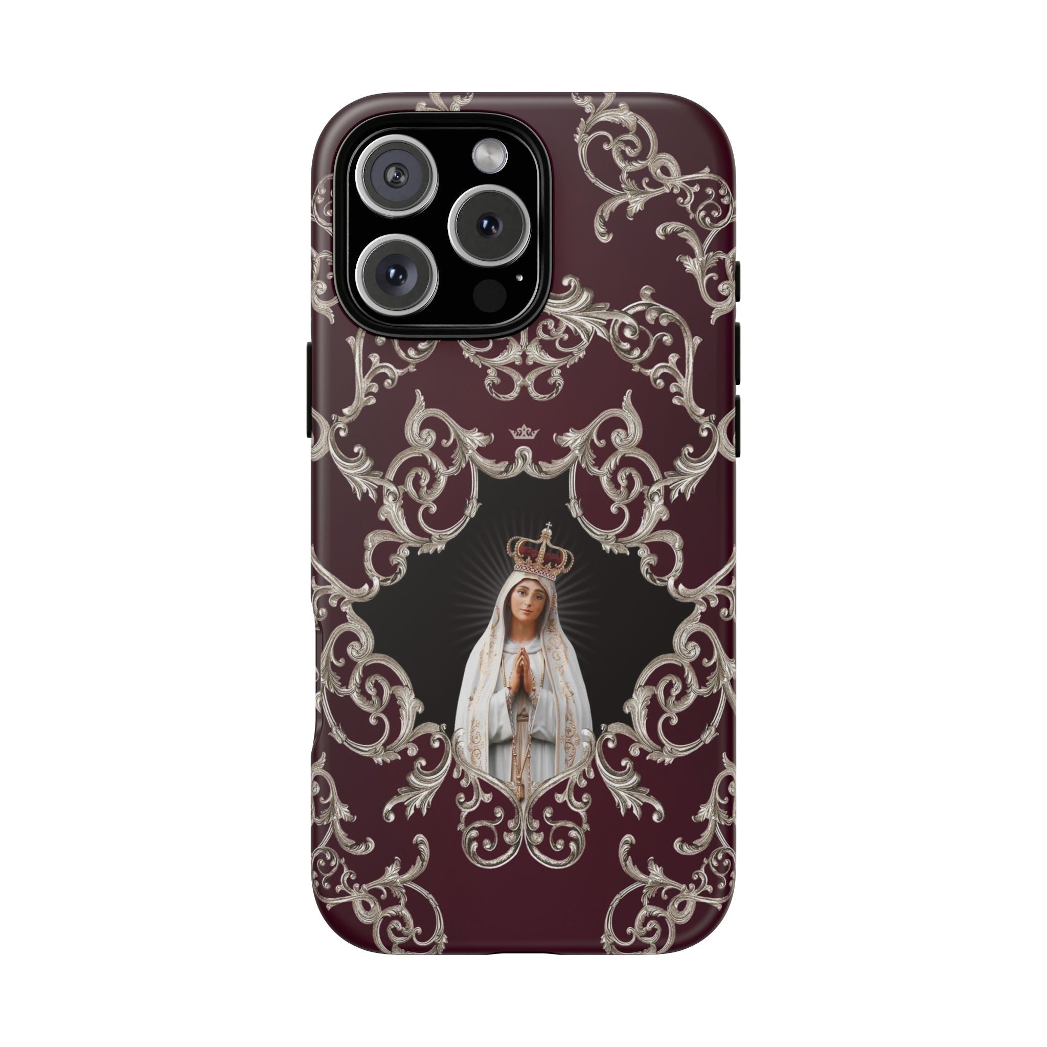 Our Lady of Fatima Hard Phone Case (Baroque Mahogany) - VENXARA