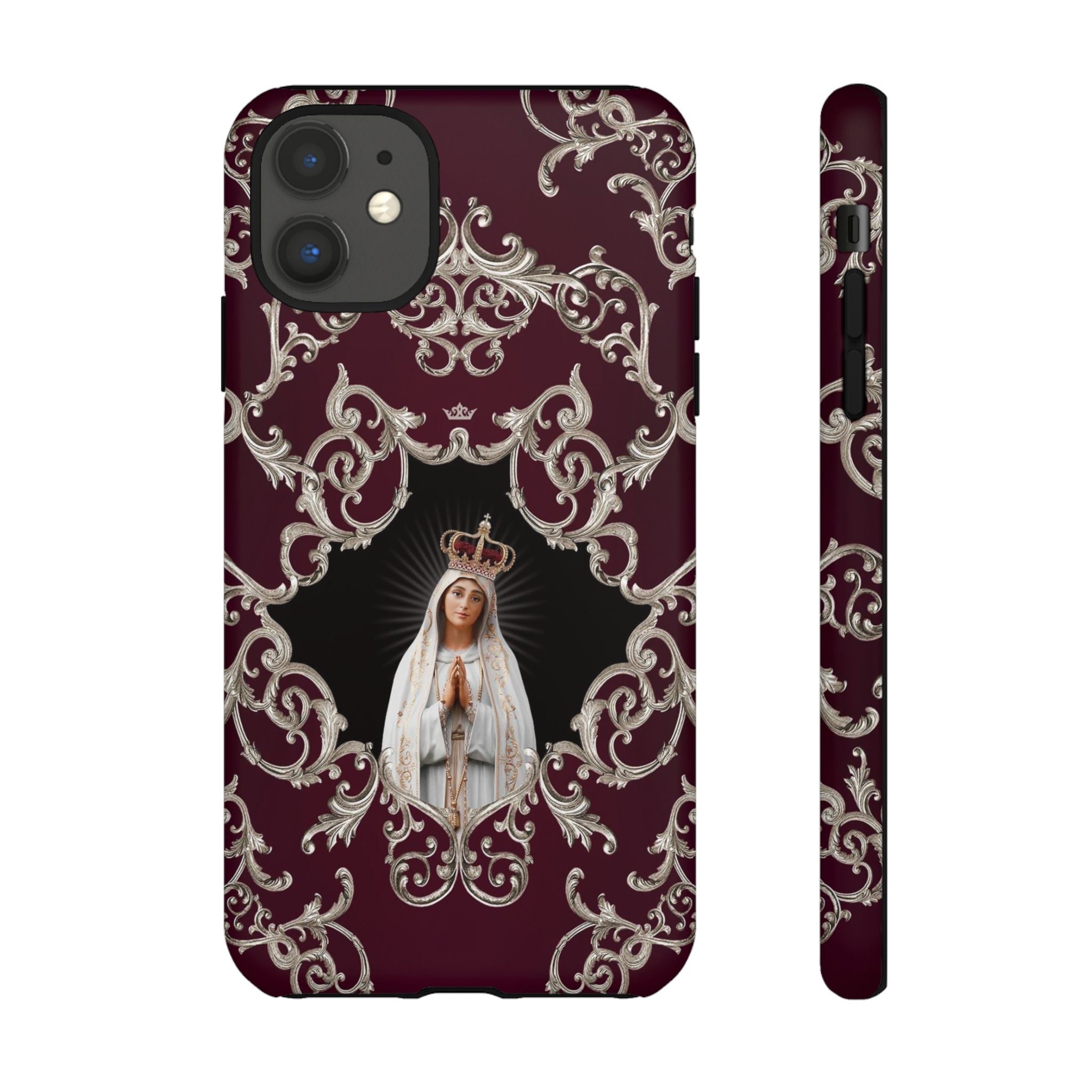 Our Lady of Fatima Hard Phone Case (Baroque Mahogany) - VENXARA®