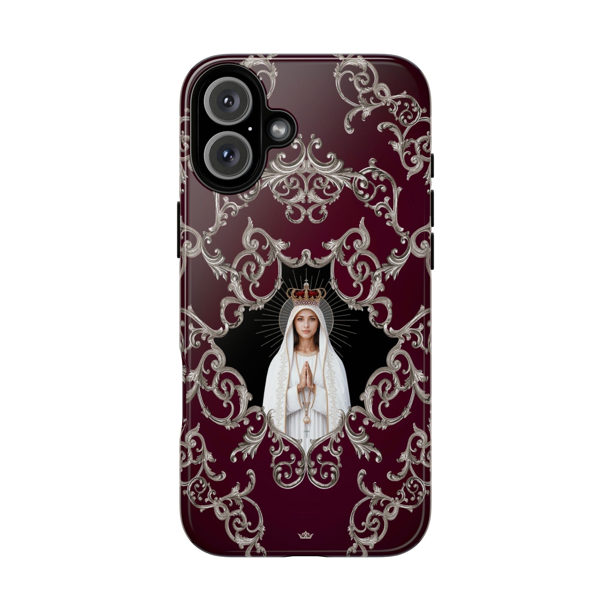 Our Lady of Fatima Hard Phone Case (Baroque Mahogany) - Venxara