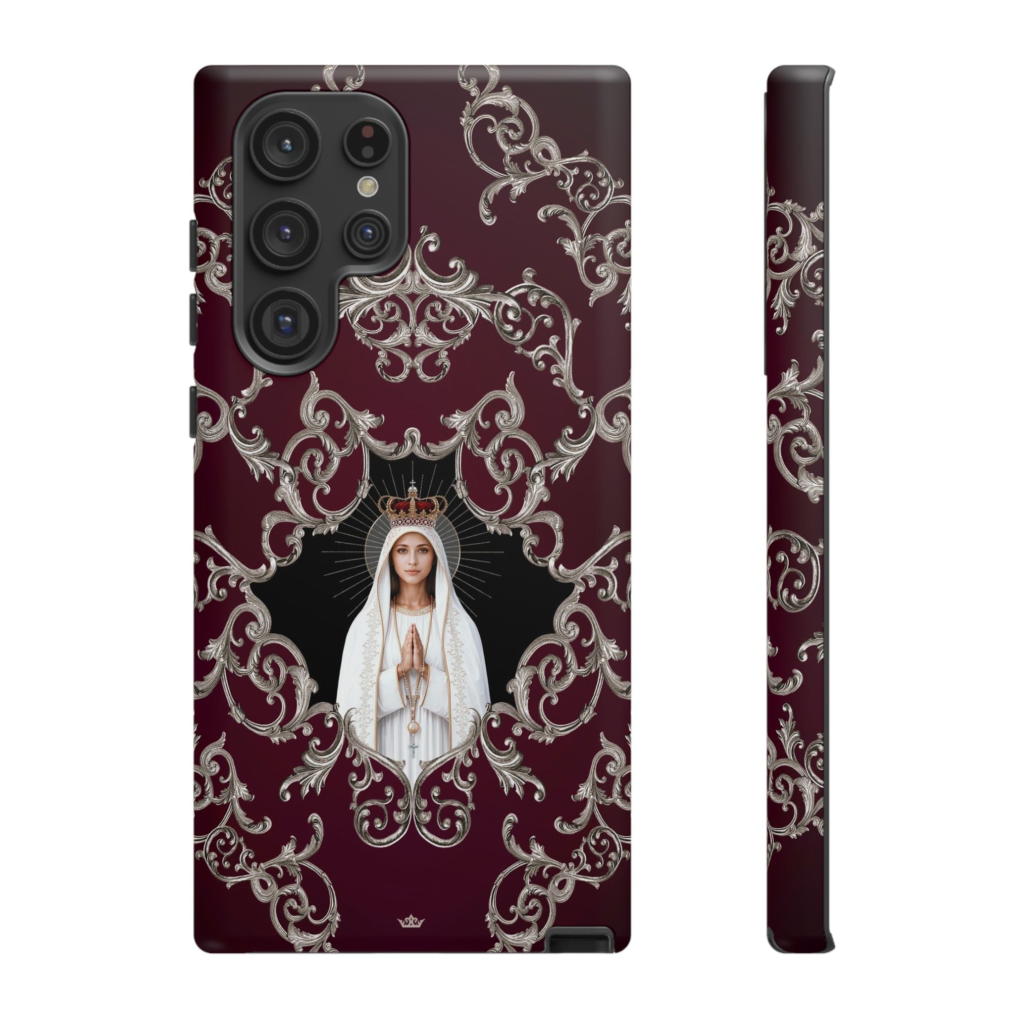 Our Lady of Fatima Hard Phone Case (Baroque Mahogany) - Venxara