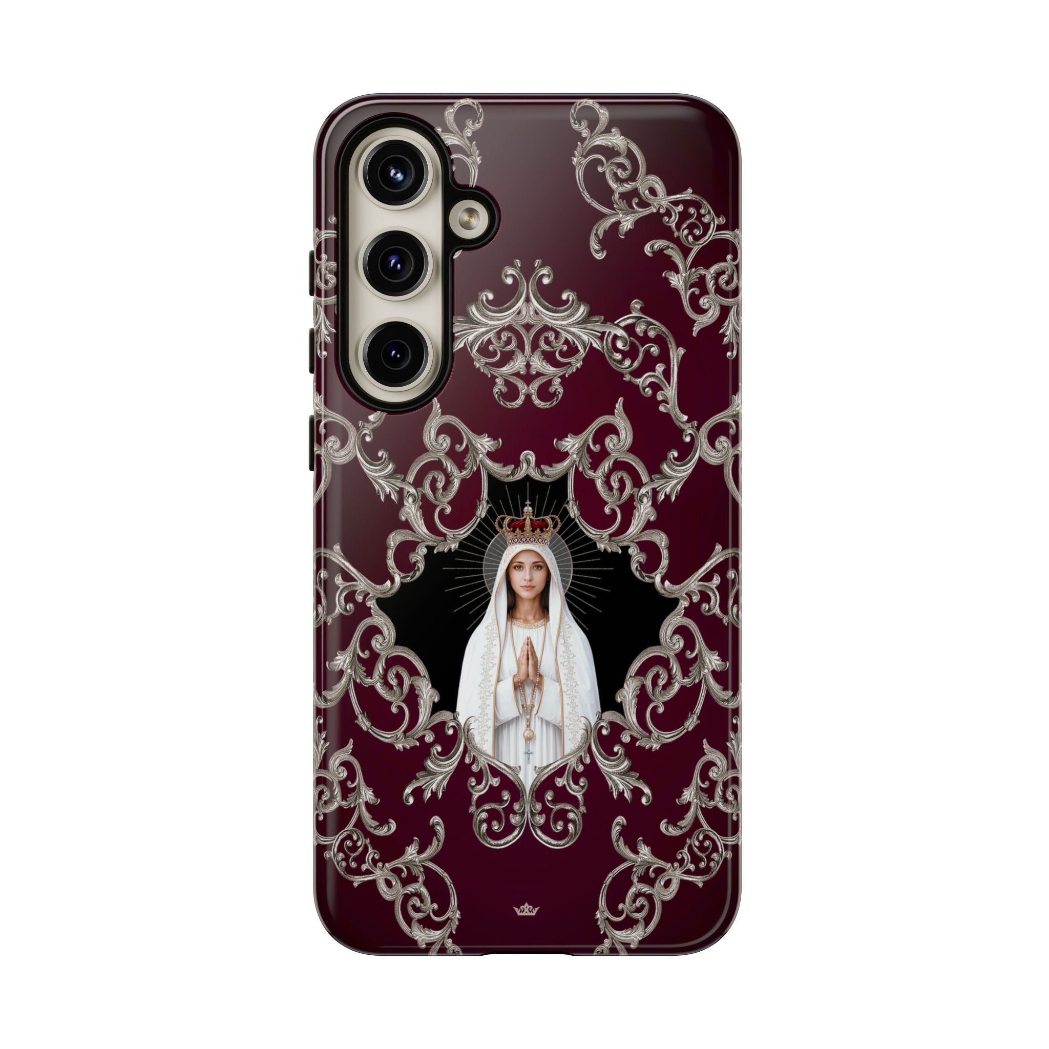Our Lady of Fatima Hard Phone Case (Baroque Mahogany) - Venxara