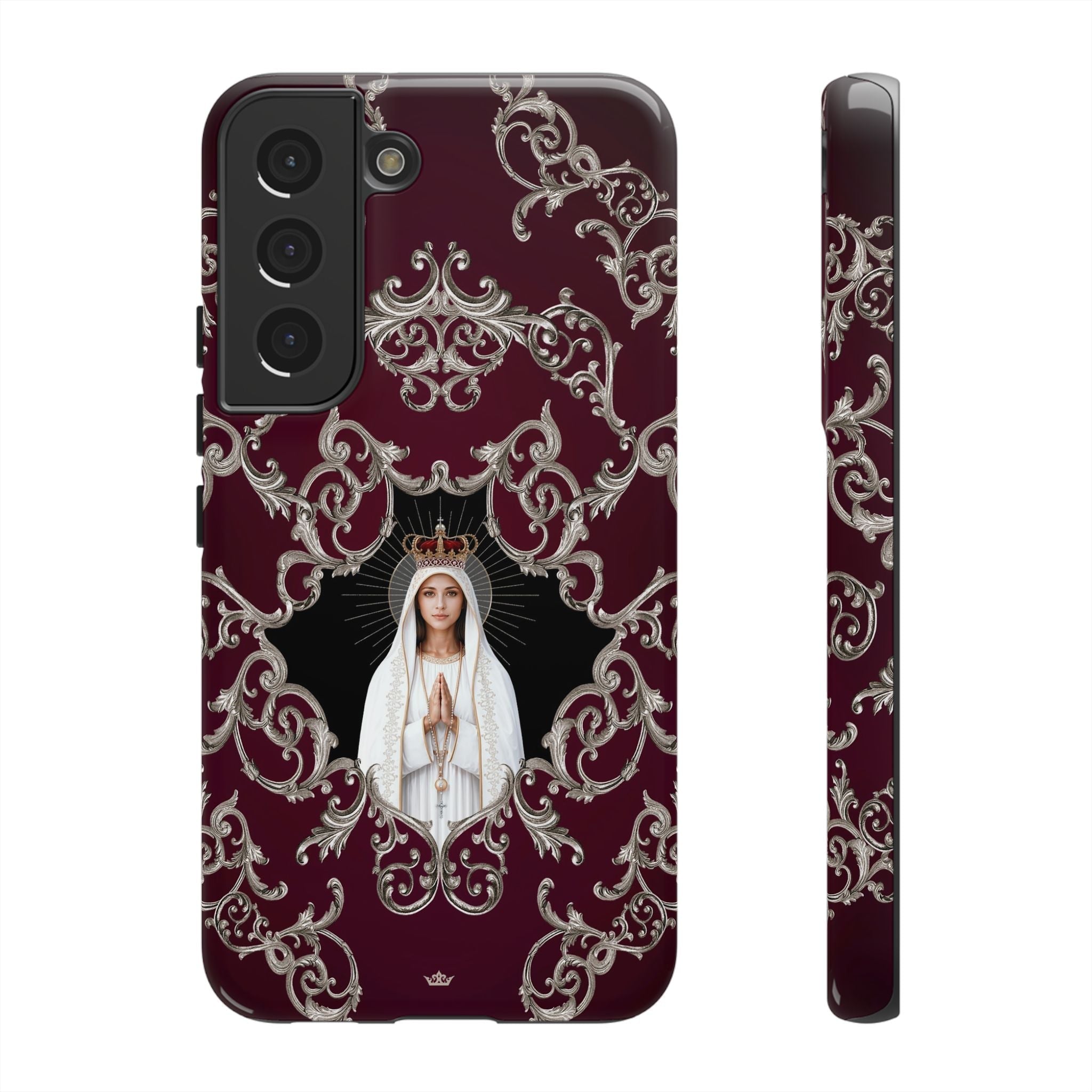 Our Lady of Fatima Hard Phone Case (Baroque Mahogany) - Venxara
