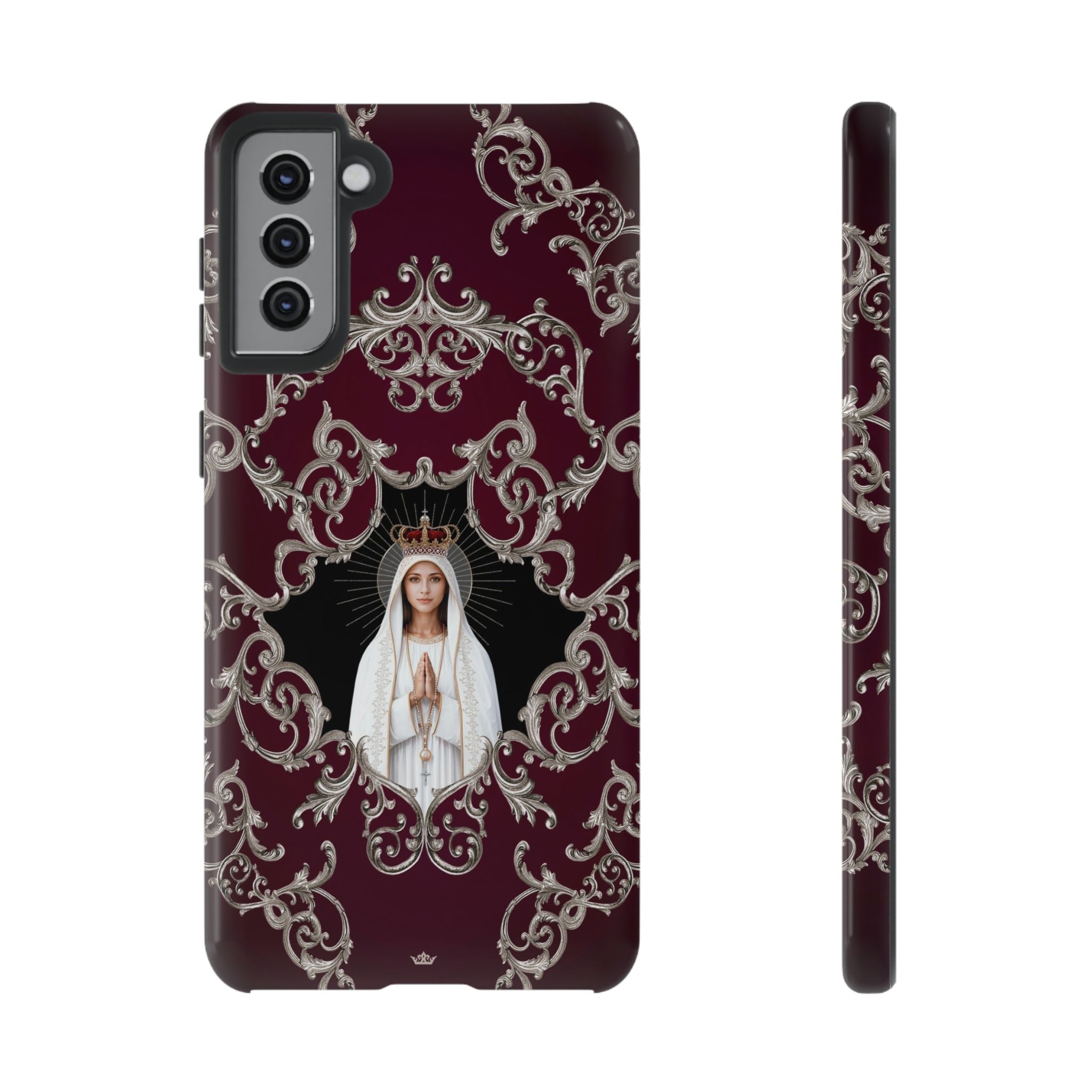 Our Lady of Fatima Hard Phone Case (Baroque Mahogany) - Venxara