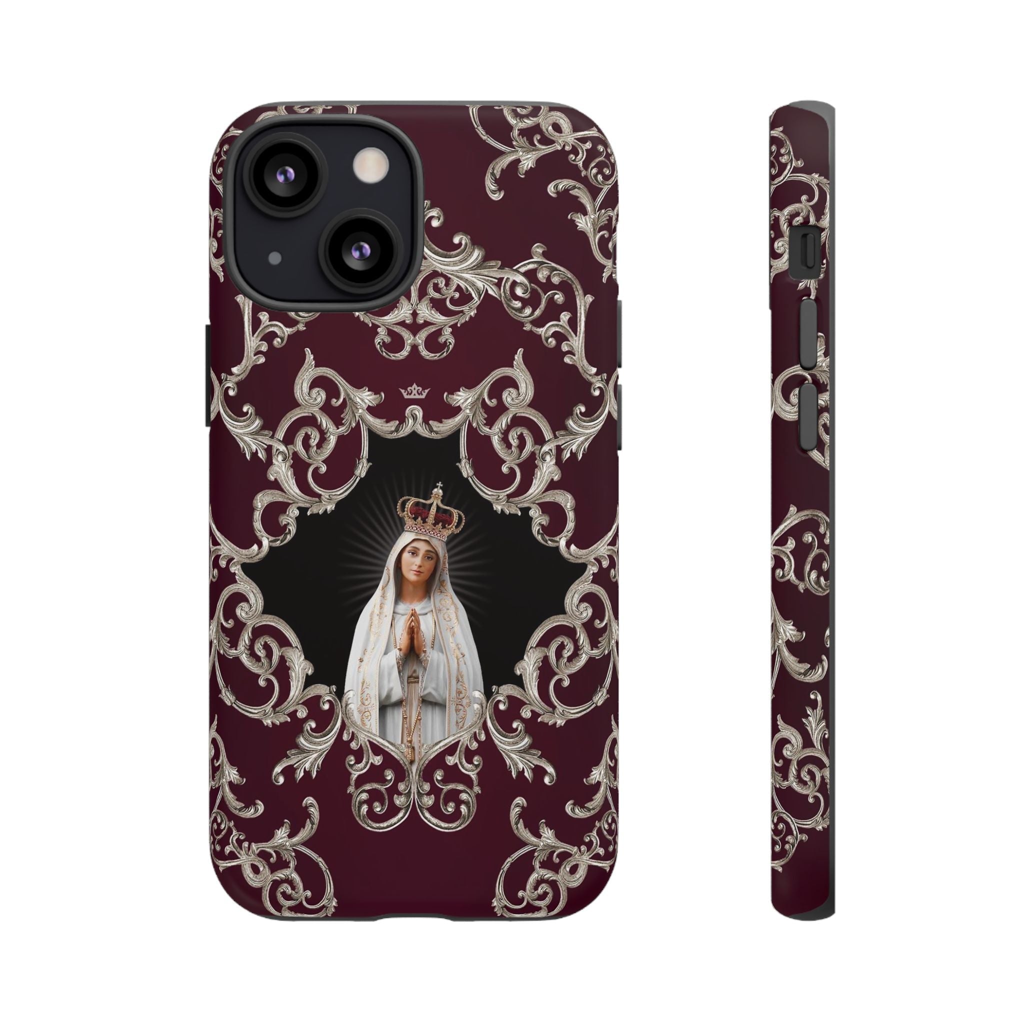 Our Lady of Fatima Hard Phone Case (Baroque Mahogany) - VENXARA