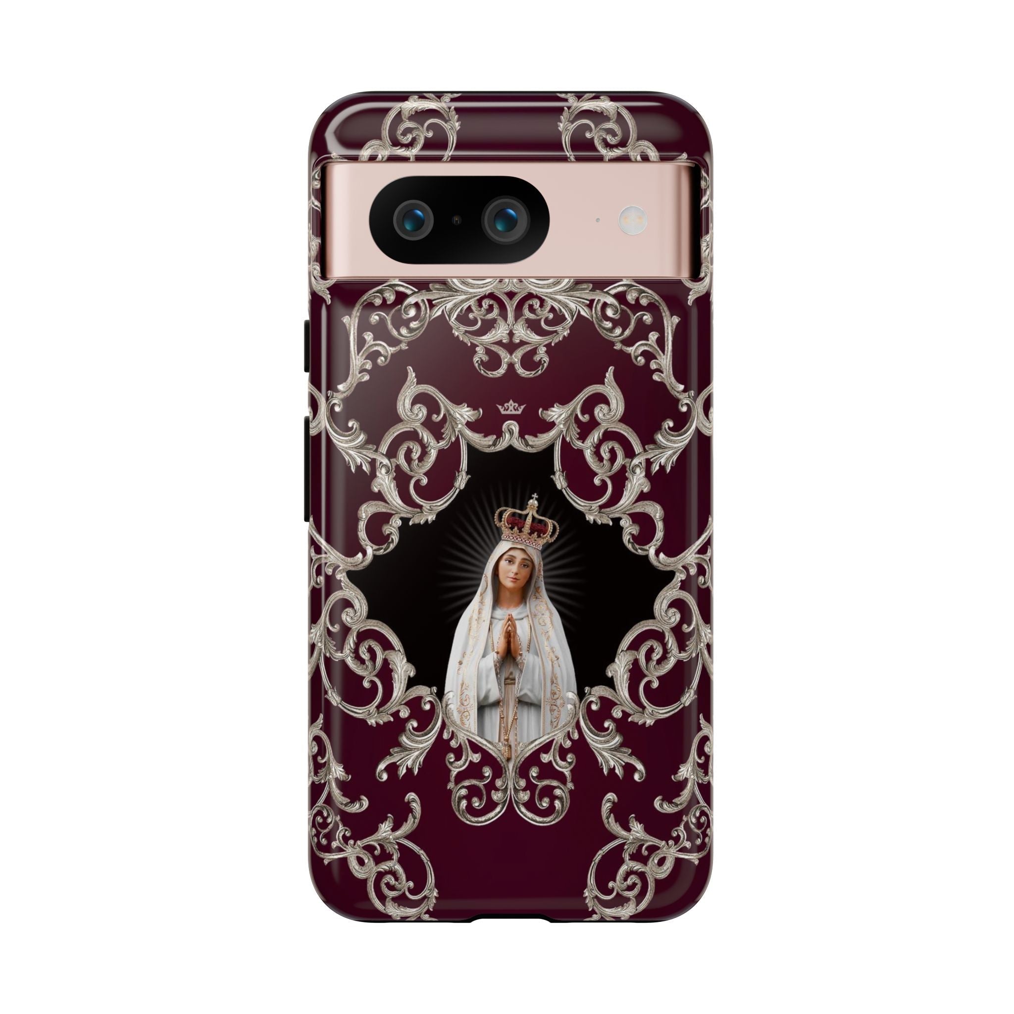 Our Lady of Fatima Hard Phone Case (Baroque Mahogany) - VENXARA
