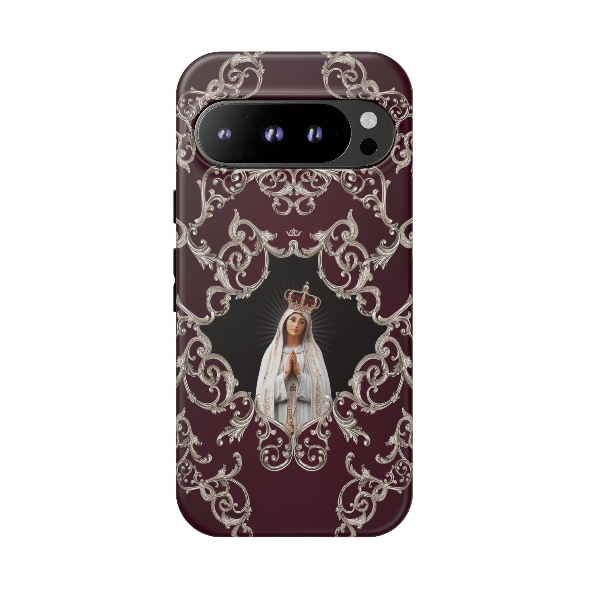 Our Lady of Fatima Hard Phone Case (Baroque Mahogany) - VENXARA