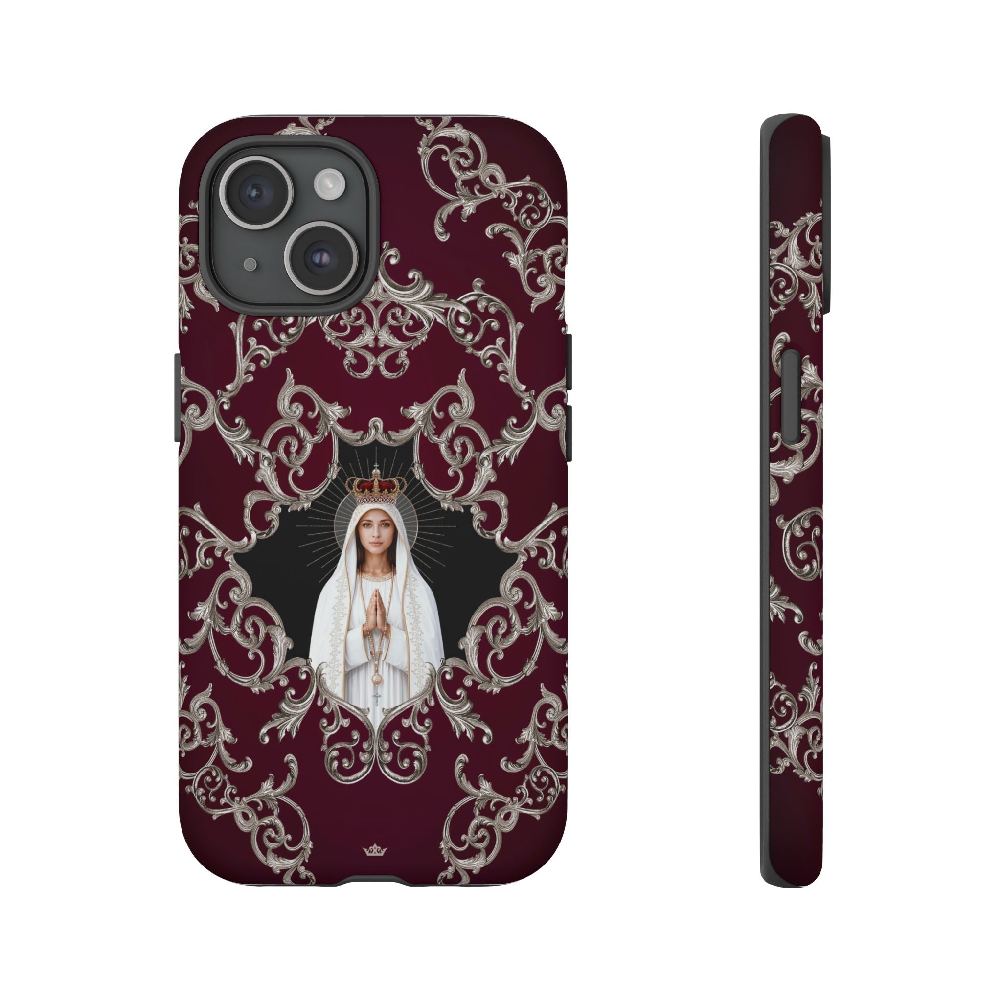Our Lady of Fatima Hard Phone Case (Baroque Mahogany) - Venxara