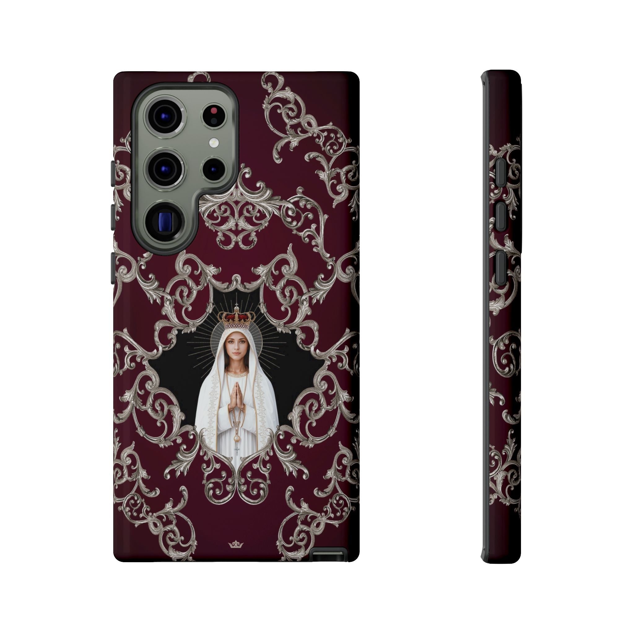 Our Lady of Fatima Hard Phone Case (Baroque Mahogany) - Venxara