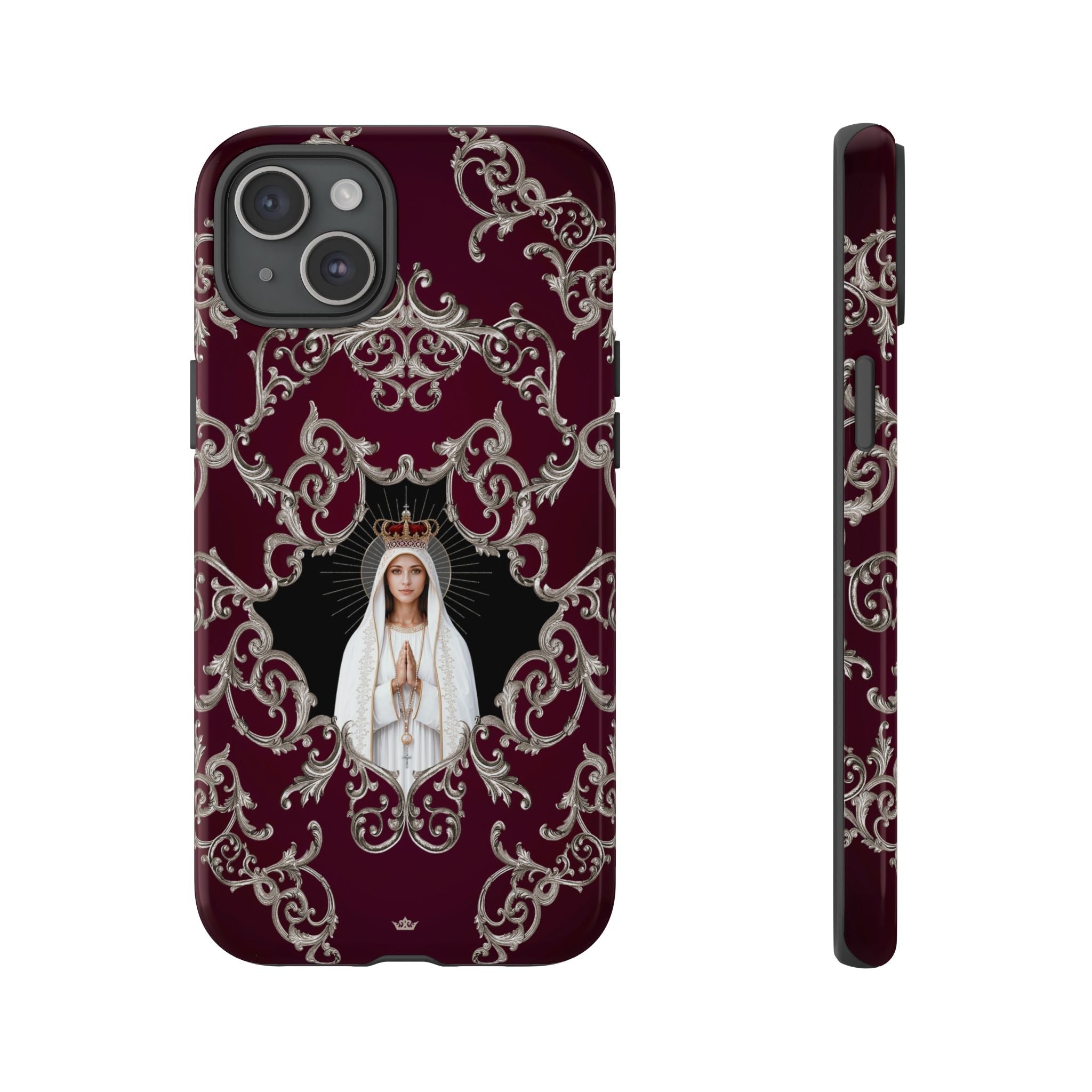 Our Lady of Fatima Hard Phone Case (Baroque Mahogany) - Venxara