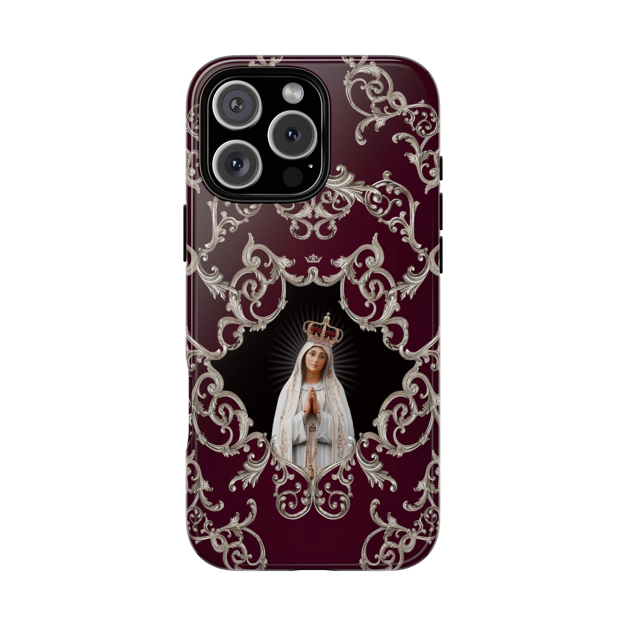 Our Lady of Fatima Hard Phone Case (Baroque Mahogany) - VENXARA