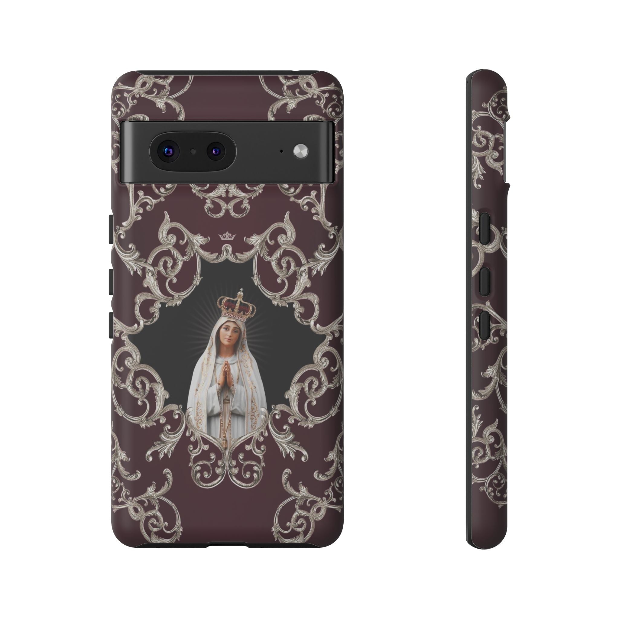 Our Lady of Fatima Hard Phone Case (Baroque Mahogany) - VENXARA