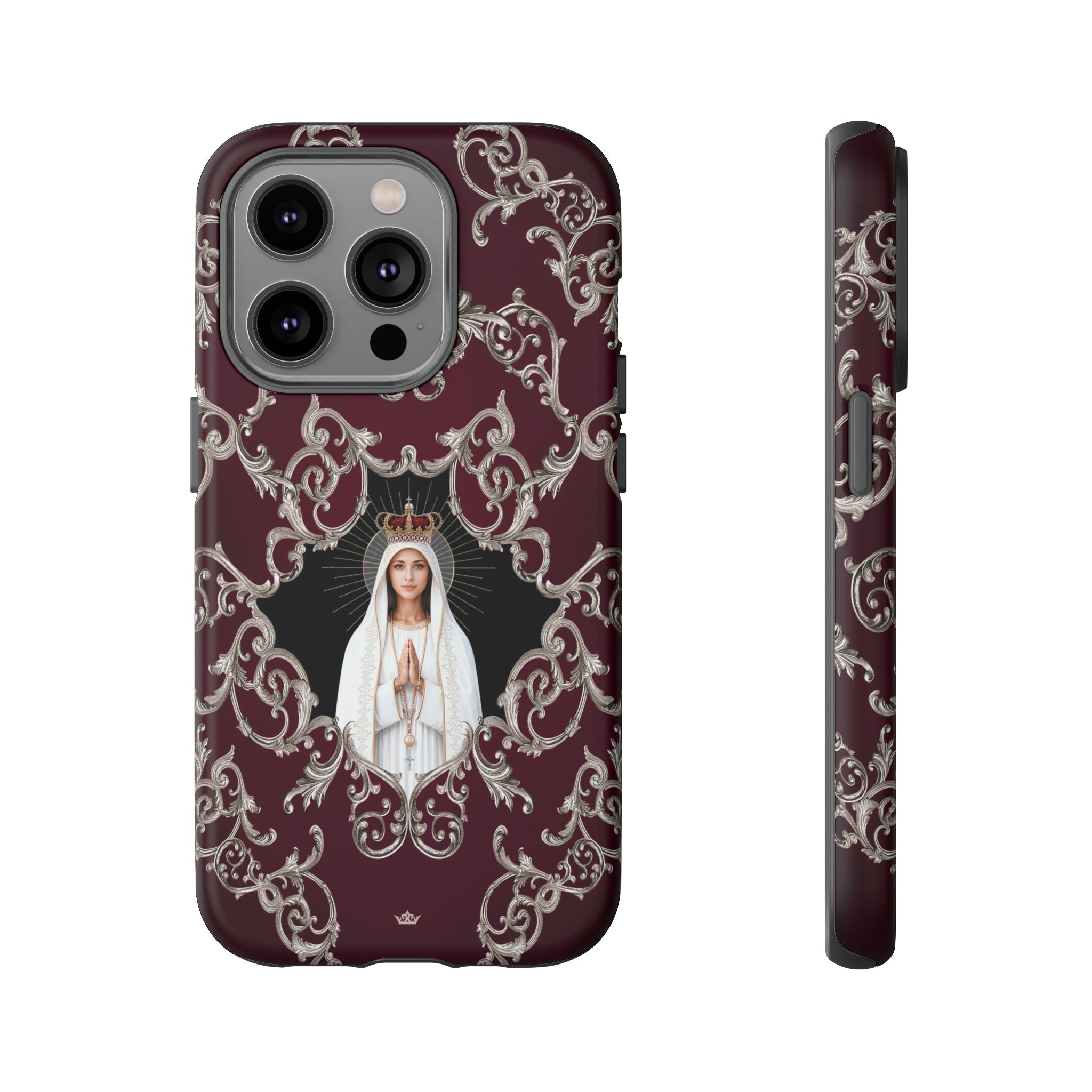 Our Lady of Fatima Hard Phone Case (Baroque Mahogany) - Venxara