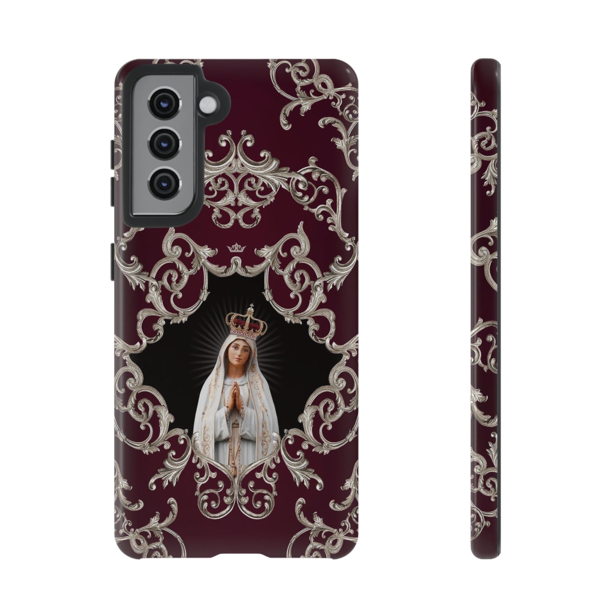 Our Lady of Fatima Hard Phone Case (Baroque Mahogany) - VENXARA