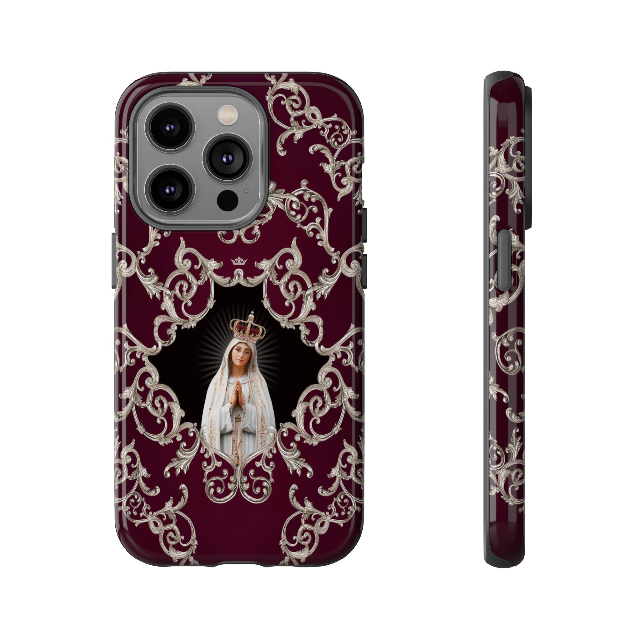 Our Lady of Fatima Hard Phone Case (Baroque Mahogany) - VENXARA