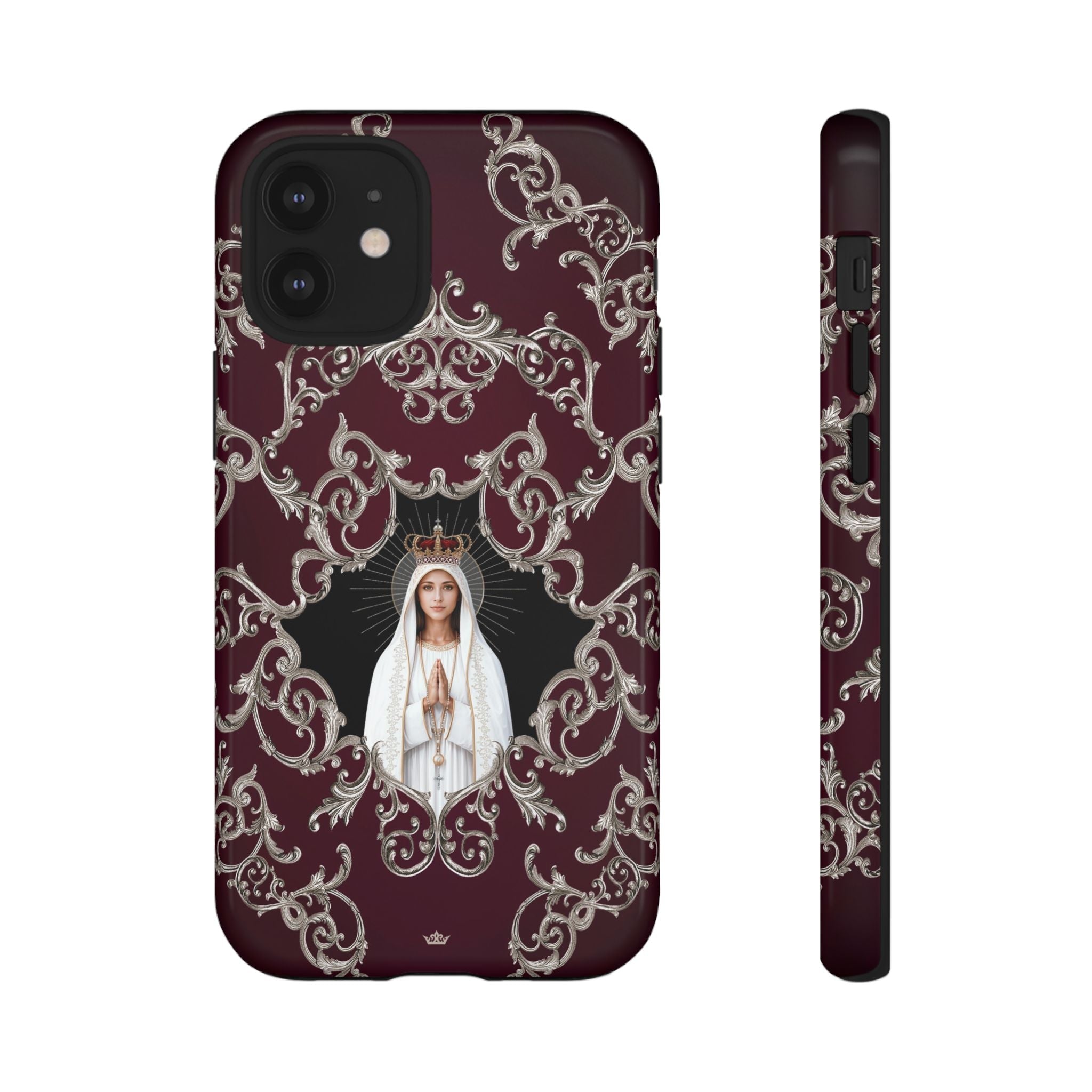 Our Lady of Fatima Hard Phone Case (Baroque Mahogany) - Venxara