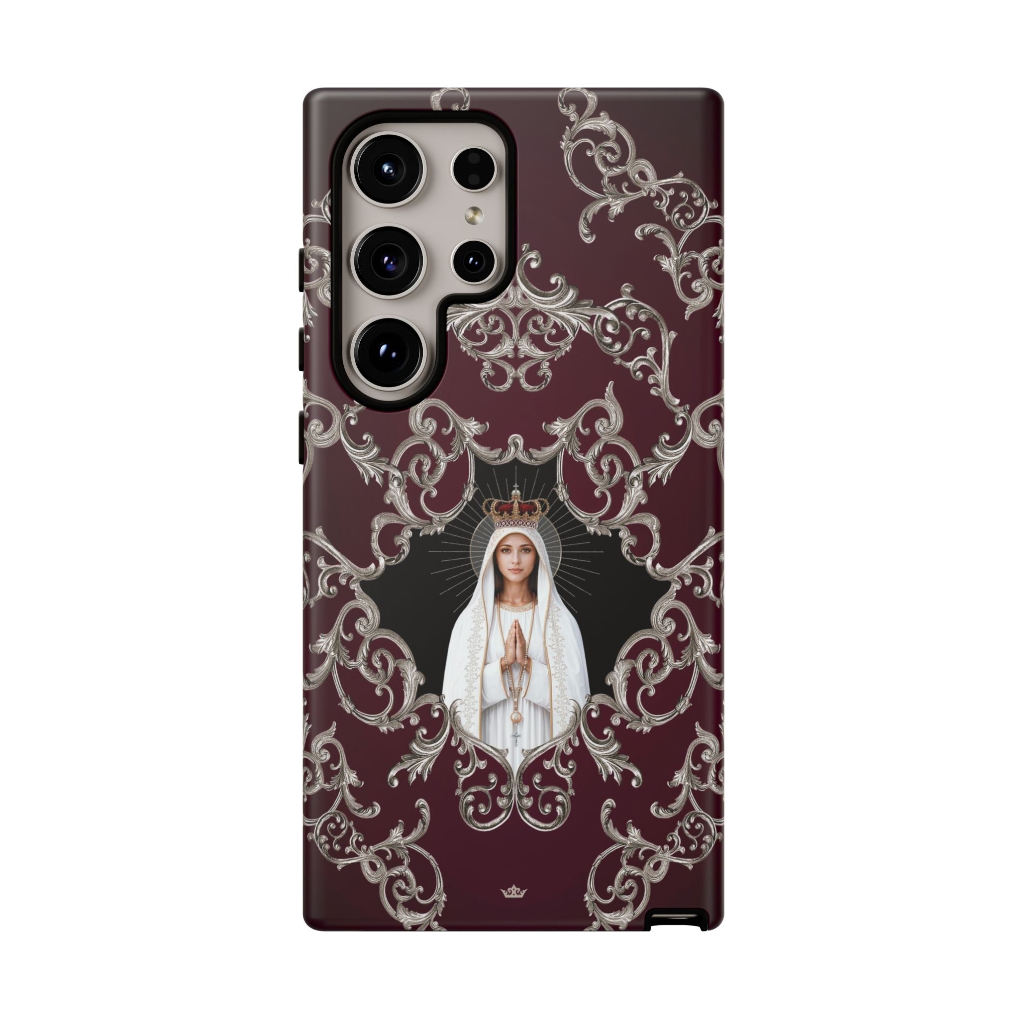 Our Lady of Fatima Hard Phone Case (Baroque Mahogany) - Venxara