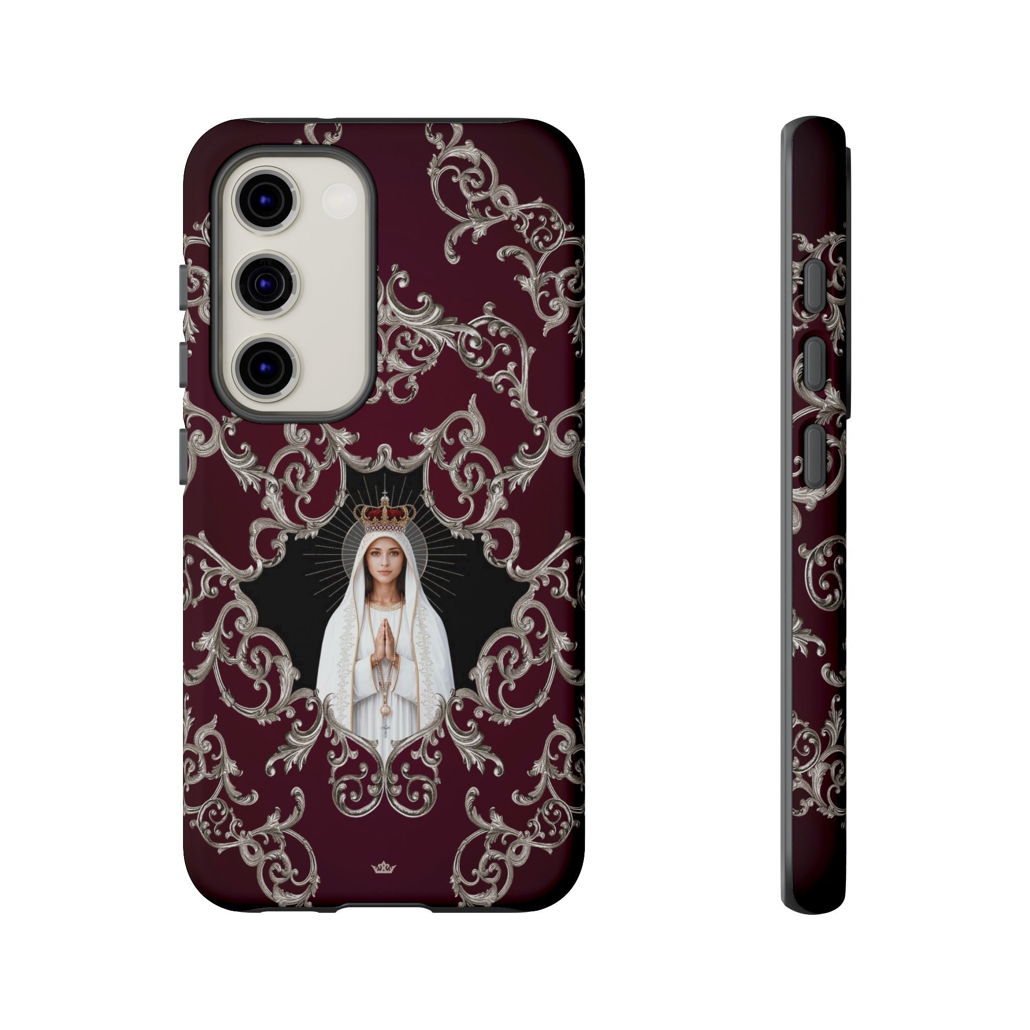Our Lady of Fatima Hard Phone Case (Baroque Mahogany) - Venxara