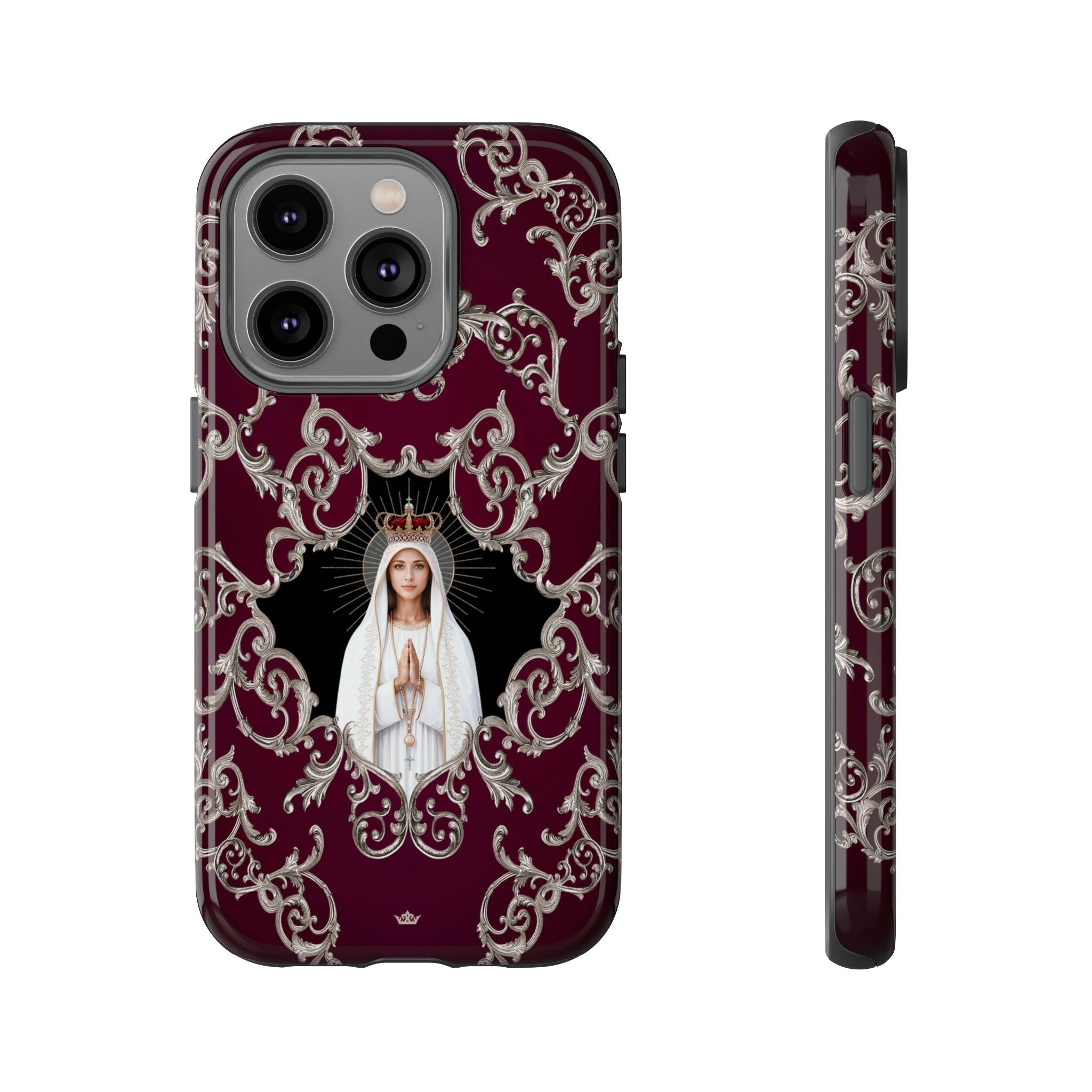 Our Lady of Fatima Hard Phone Case (Baroque Mahogany) - Venxara