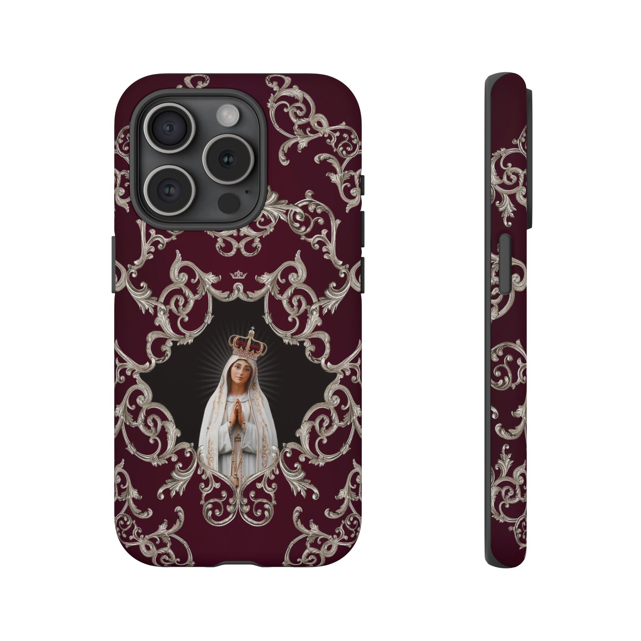 Our Lady of Fatima Hard Phone Case (Baroque Mahogany) - VENXARA